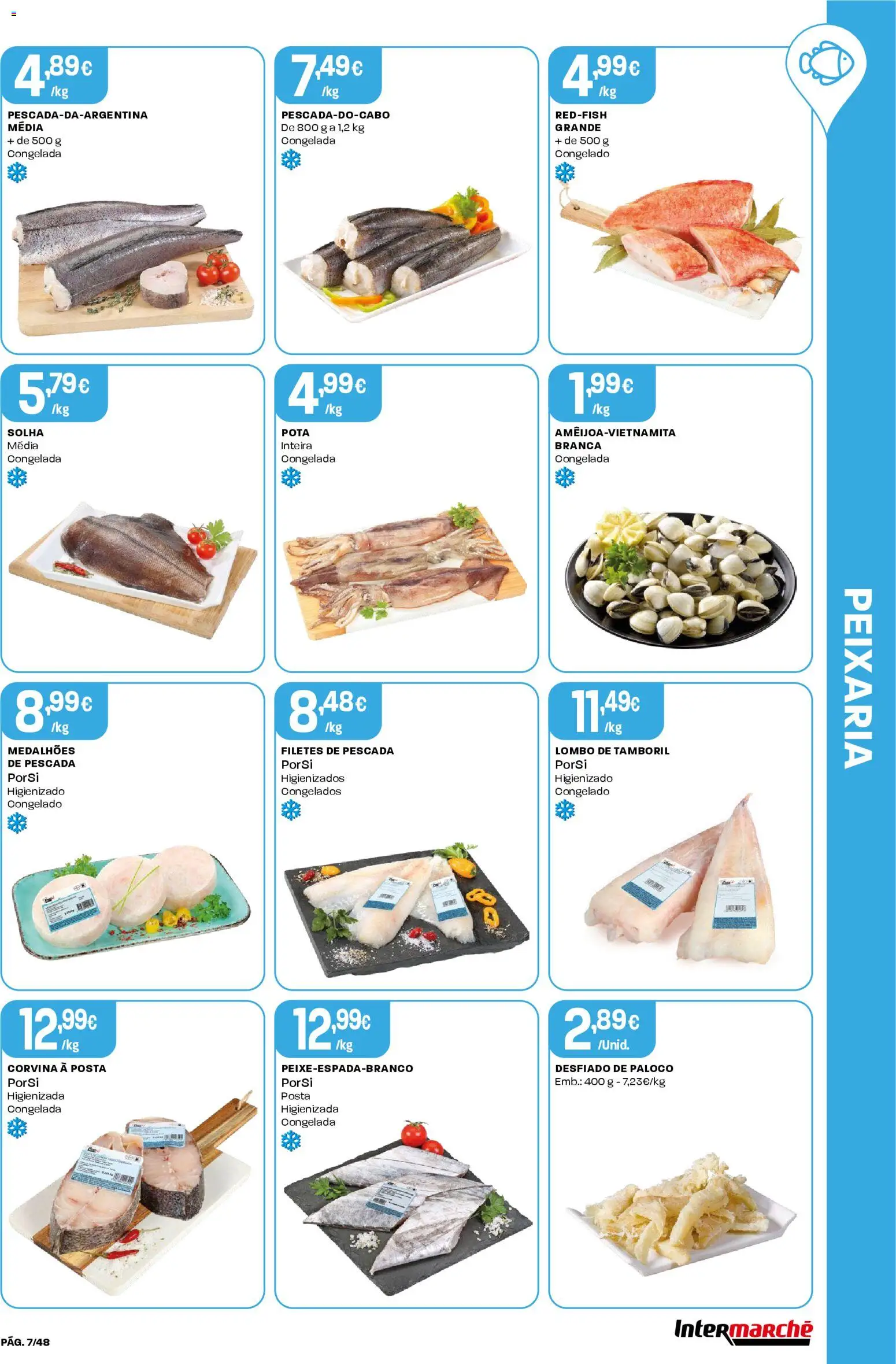 Intermarché folheto │ válido de 08.01.2026 | Página: 7 | Produtos: Pescada, Lombo, Tamboril