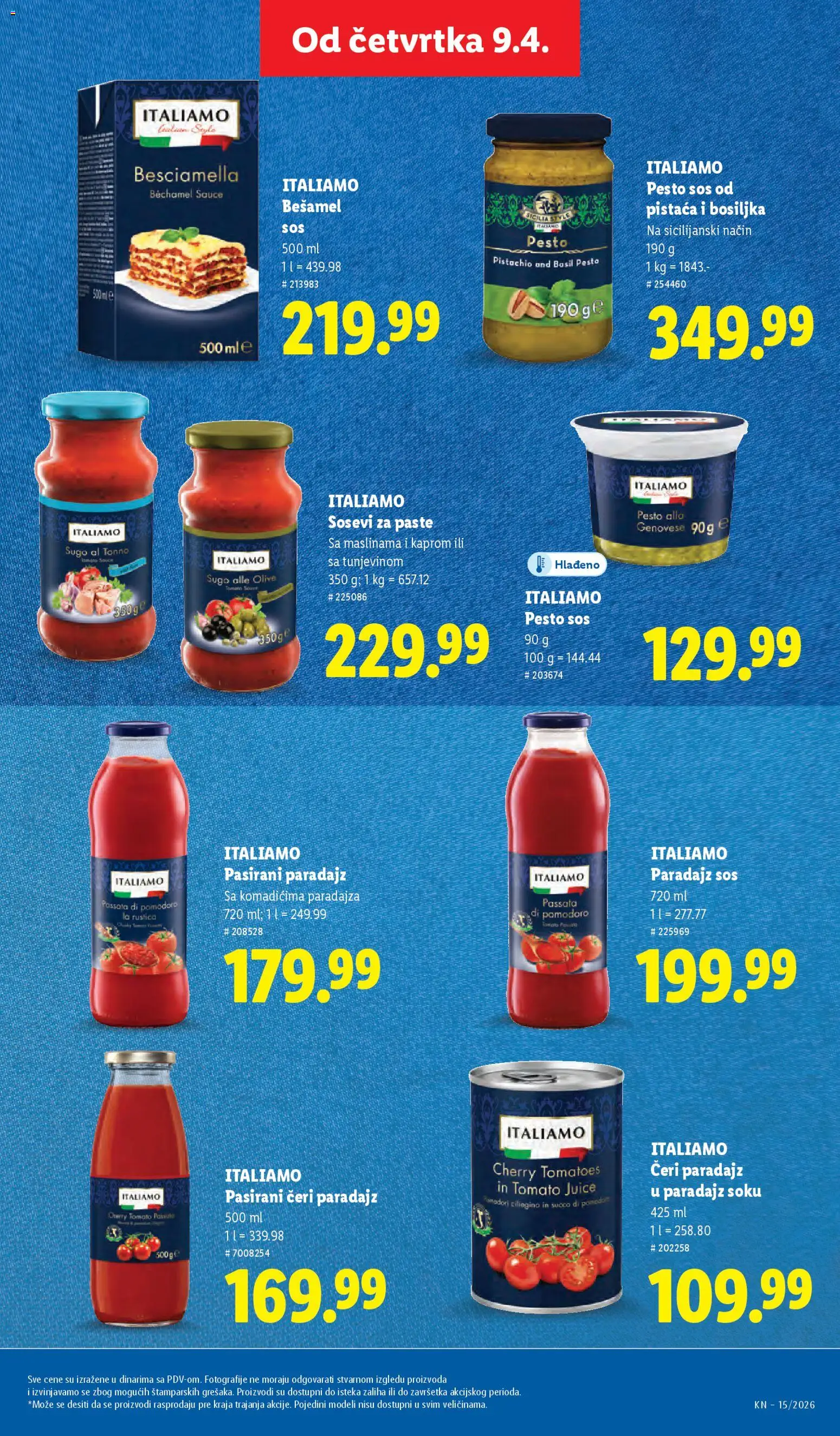 Lidl katalog - važi od 09.04.2026 | Strana: 53 | Proizvode: Pesto, Pasirani paradajz, Sos, Paradajz