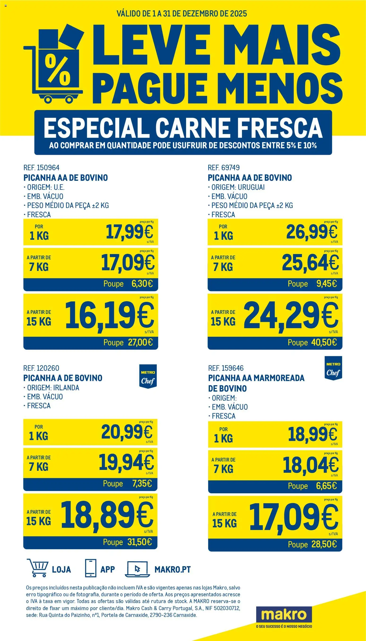 Makro Leve Mais Pague Menos - Carne Fresca │ válido de 01.12.2025 | Página: 1 | Produtos: Carne