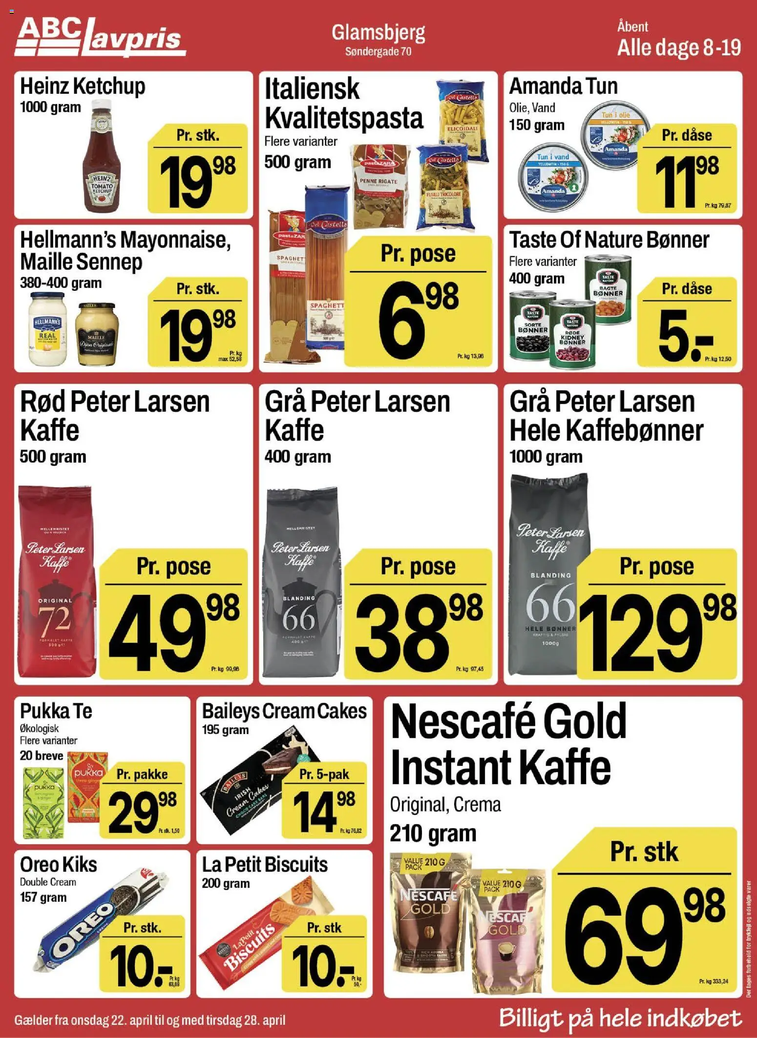 Abc Lavpris tilbudsavis – gyldig fra 22.04.2026 | Side: 8 | Produkter: Te, Ketchup, Tun, Oreo