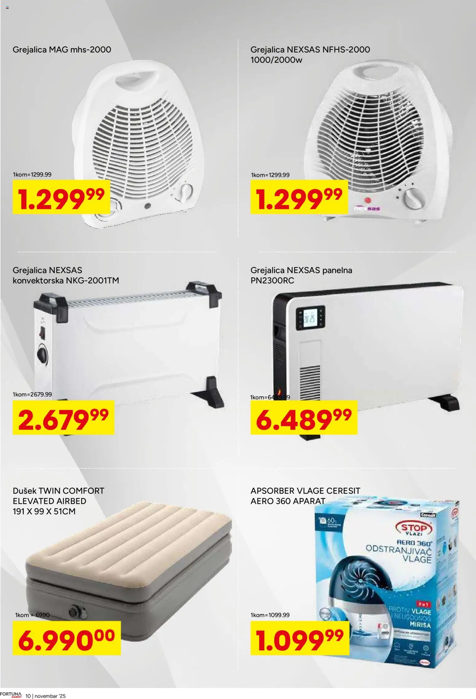Fortuna Market katalog - važi od 12.11.2025 | Strana: 10 | Proizvode: Dušek, Grejalica