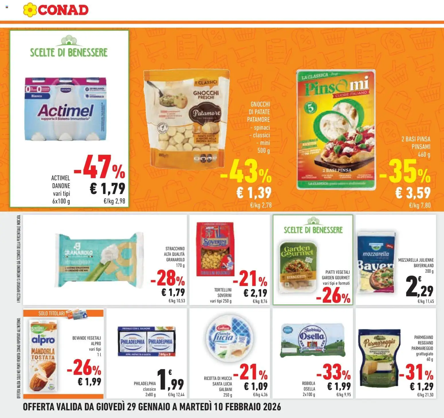 Volantino Conad del 29.01.2026 | Pagina: 18 | Prodotti: Patate, Pasta, Spinaci, Robiola