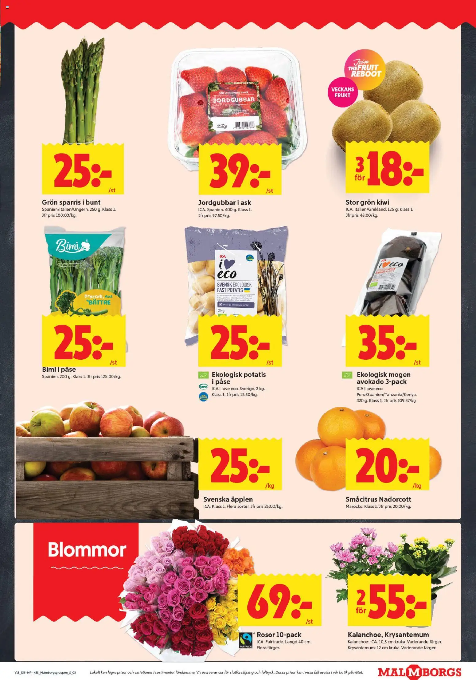 ICA Kvantum reklamblad aktuell från 06.04.2026 | Sida: 3 | Produkter: Potatis, Jordgubbar, Kiwi, Sparris