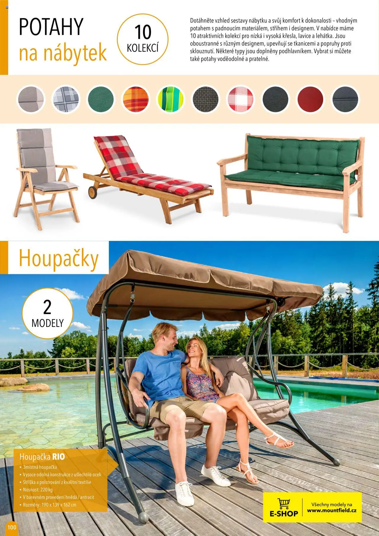 Mountfield katalog 2025 od 16.04.2025 | Strana: 100 | Produkty: Houpačka, Nábytek, Modely, Lavice