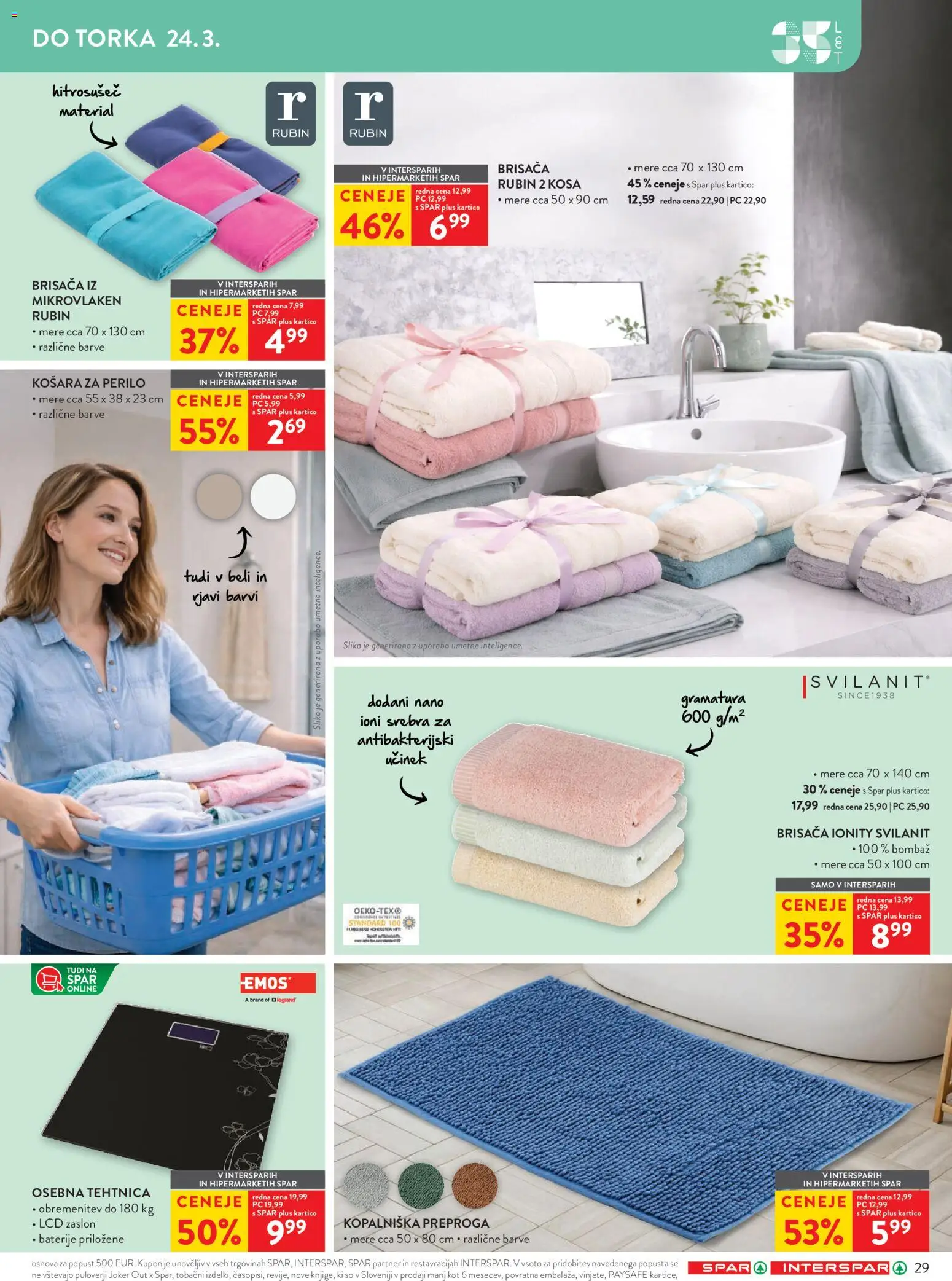 Novi Spar katalog ponudbe – veljaven od 11.03.2026 | Stran: 37 | Izdelki: Brisača, Košara, Baterije, Tehtnica