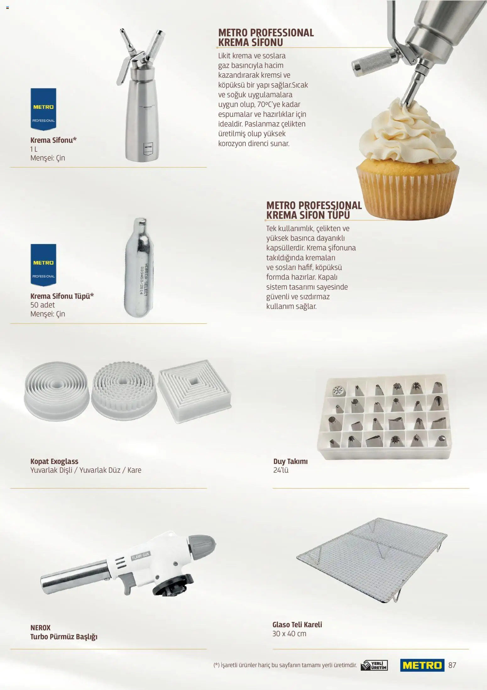 Metro - Pastacılık Kataloğu - 06.04.2026 tarihinden itibaren geçerlidir | Sayfa: 87 | Ürünler: Cin, Krema