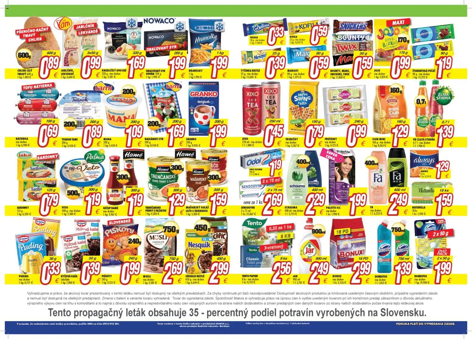 Nové Makos akcie – leták je platný od 06.04.2026 | Strana: 2 | Produkty: Chlieb, Gouda, Tofu, Cereálie