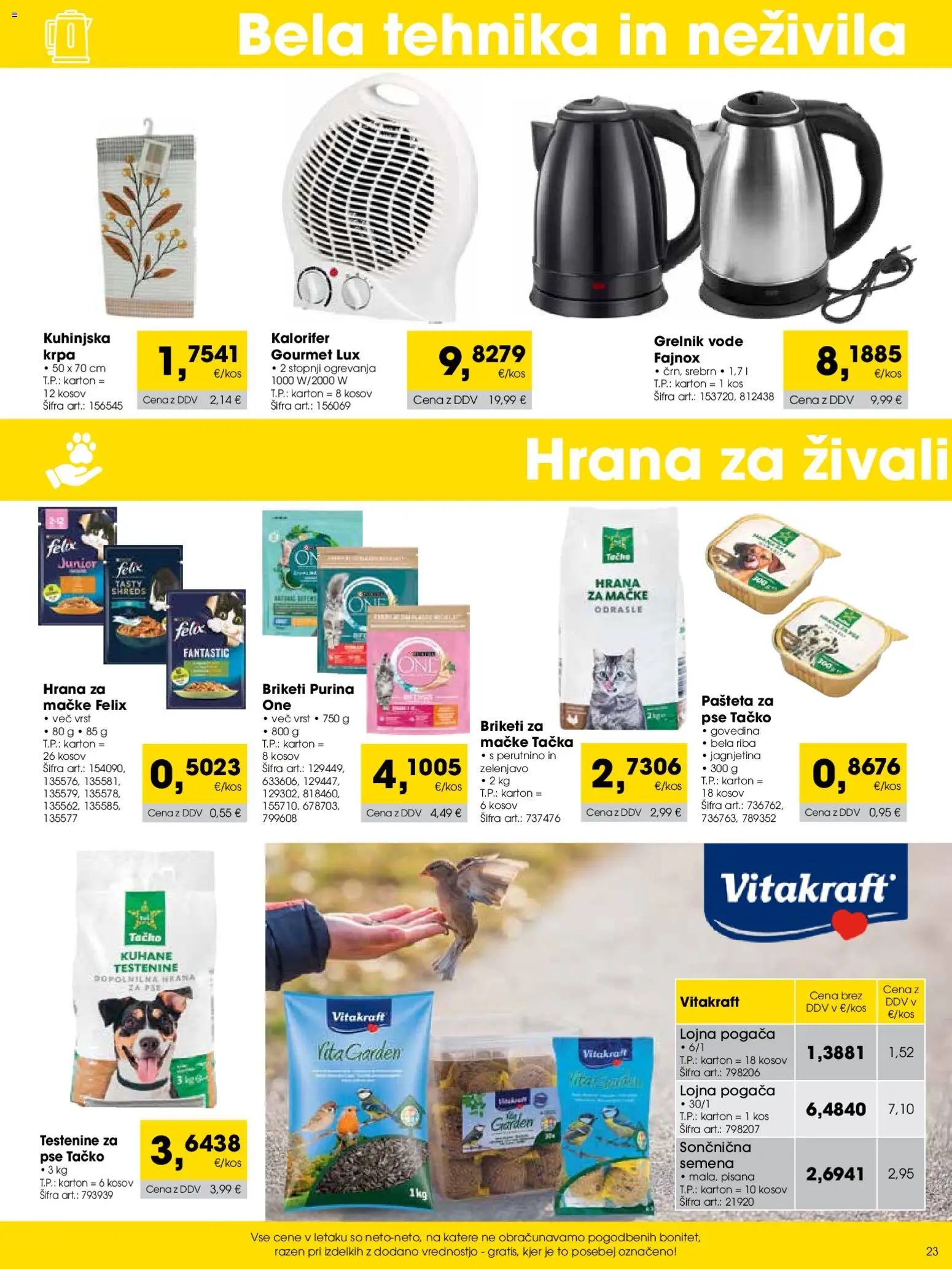 Novi Tuš katalog ponudbe – veljaven od 01.11.2025 | Stran: 23 | Izdelki: Hrana za pse, Grelnik vode, Testenine, Riba