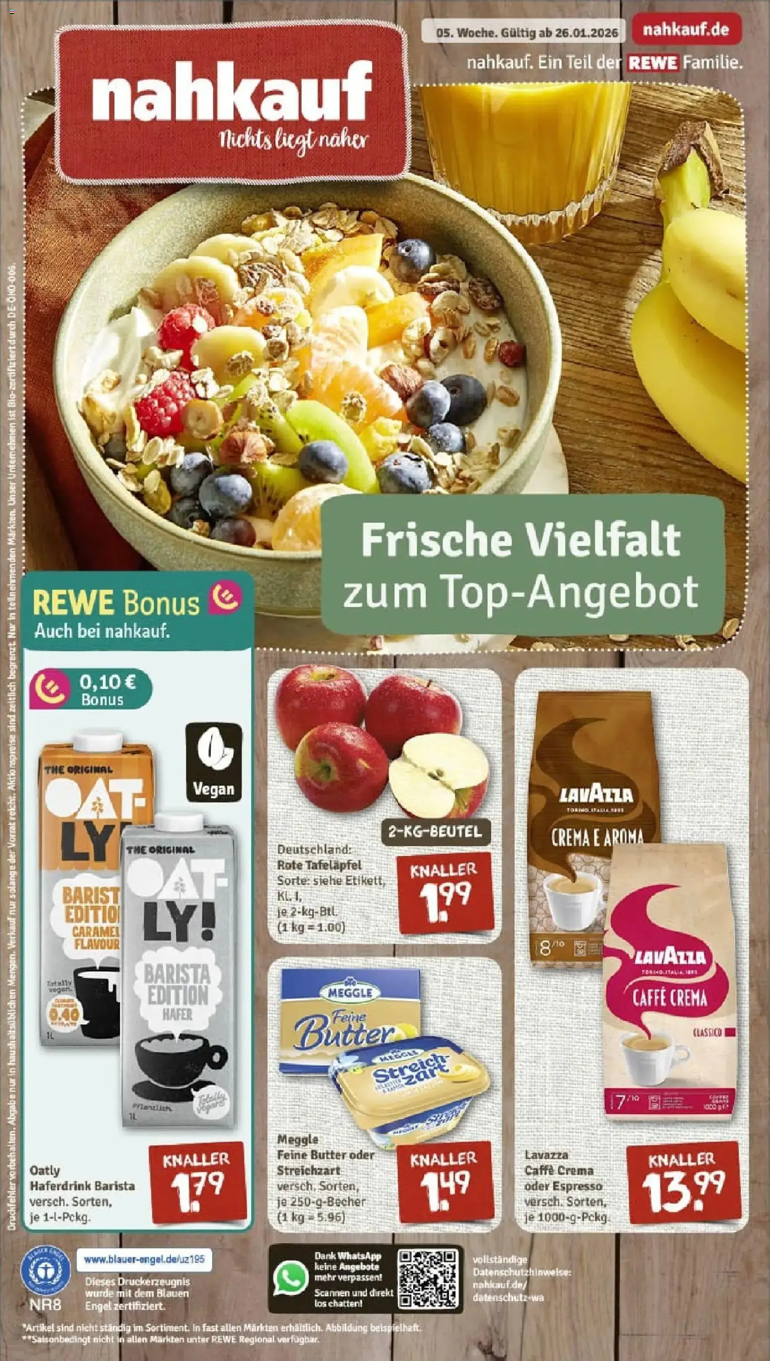 Rewe prospekt Lauterbach/Maar	 – gültig ab 26.01.2026 | Seite: 1 | Produkte: Lavazza, Butter, Haferdrink, Oatly