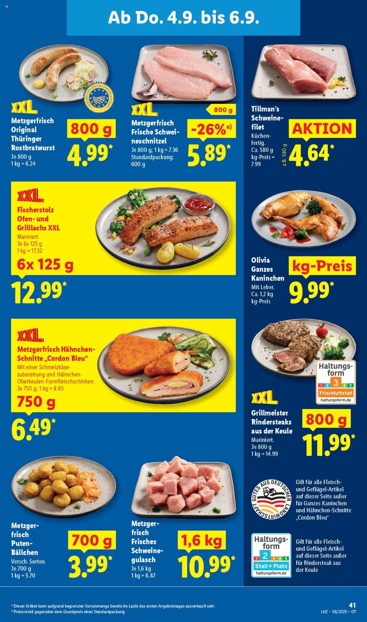 Lidl Prospekt Bernsdorf 	 - gültig ab dem 01.09.2025 | Seite: 63 | Produkte: Hahnchen, Kaninchen, Gulasch, Fleisch