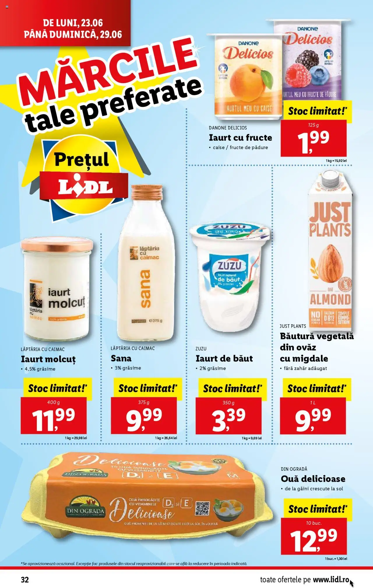 Catalog Lidl – valabil de la 23.06.2025 | Pagină: 32 | Produse: Ouă, Ahtapot, Fructe, Zahăr