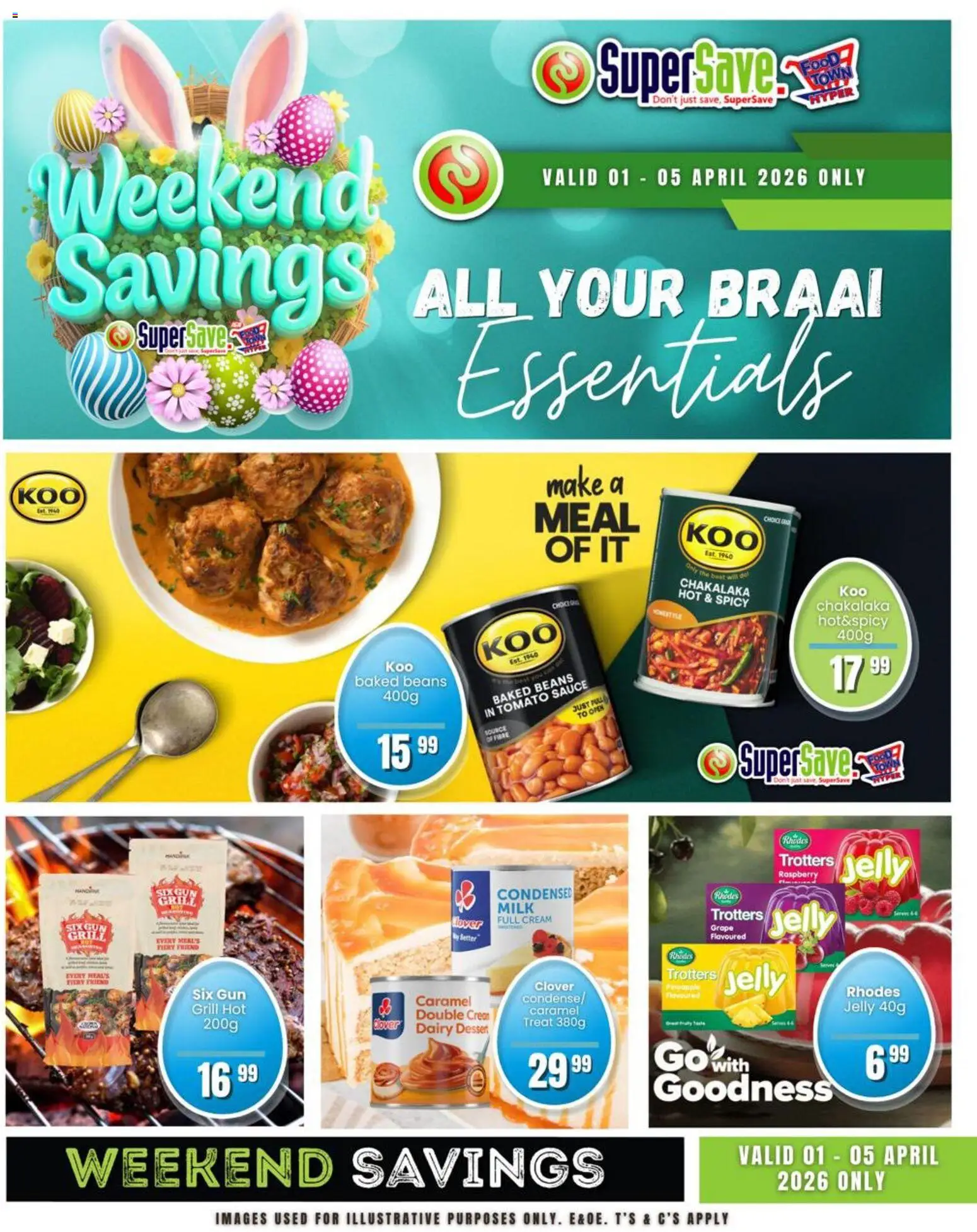 New Super Save catalogue – valid from 01.04.2026 | Page: 4 | Products: Beans, Grill, Milk, Caramel
