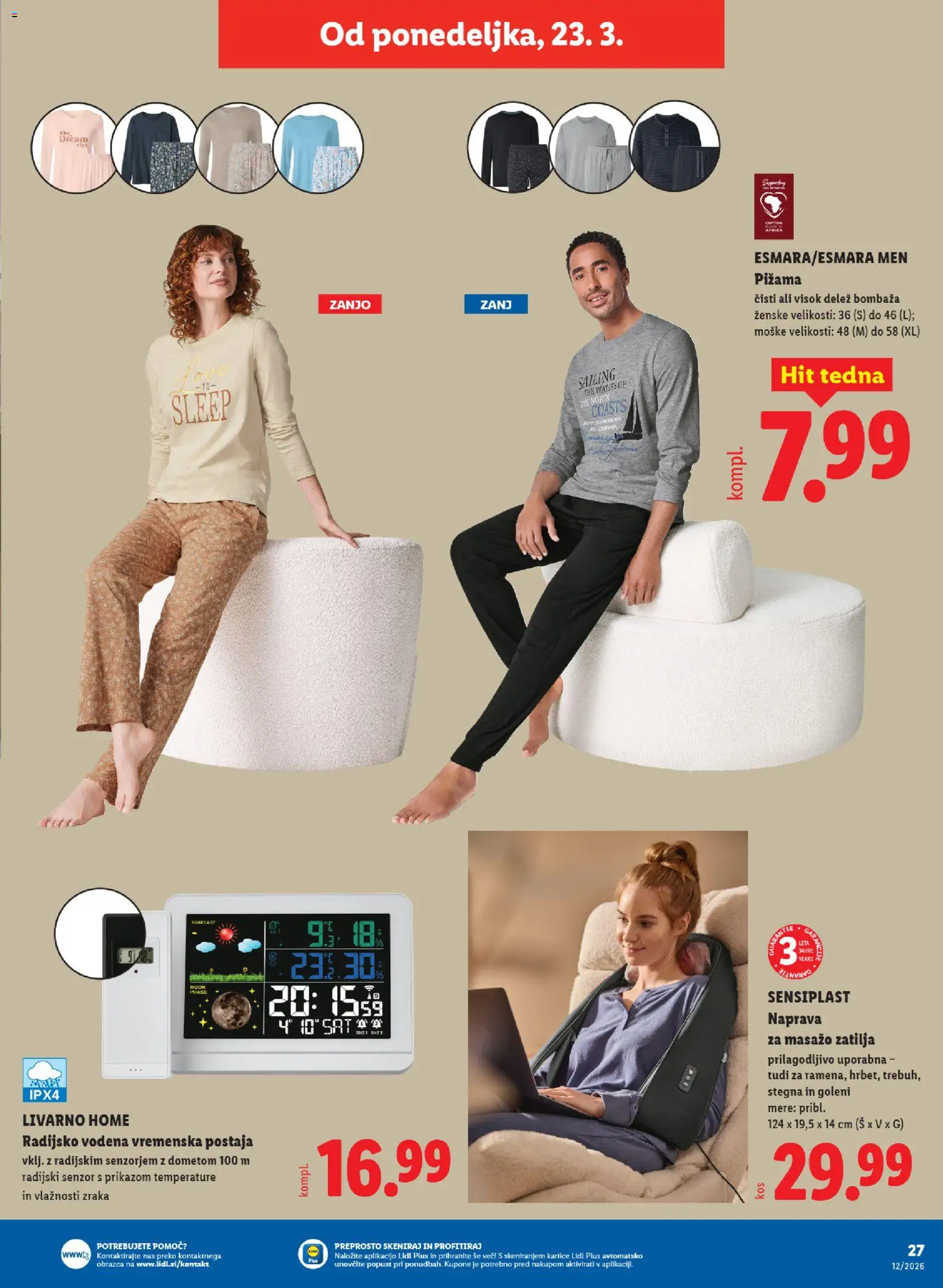 Novi Lidl katalog ponudbe – veljaven od 19.03.2026 | Stran: 59 | Izdelki: Vremenska postaja, Pižama