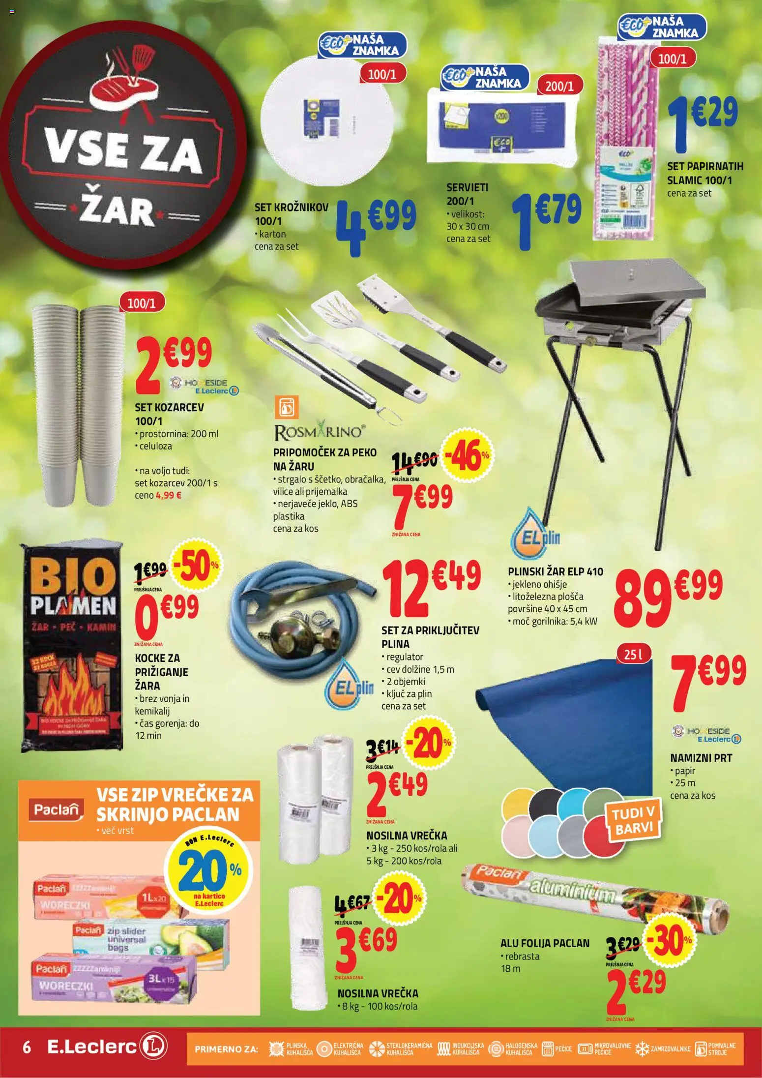 Novi E.leclerc katalog ponudbe – veljaven od 22.04.2026 | Stran: 6 | Izdelki: Plinski žar, Zar, Kos, Folija
