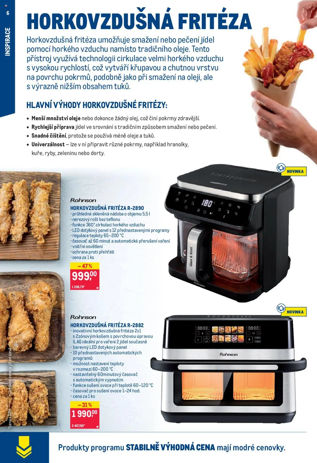 Makro leták - Pro milovníky jídla od 10.09.2025 | Strana: 6 | Produkty: Rošt, Časovač, Horkovzdušná fritéza, LED