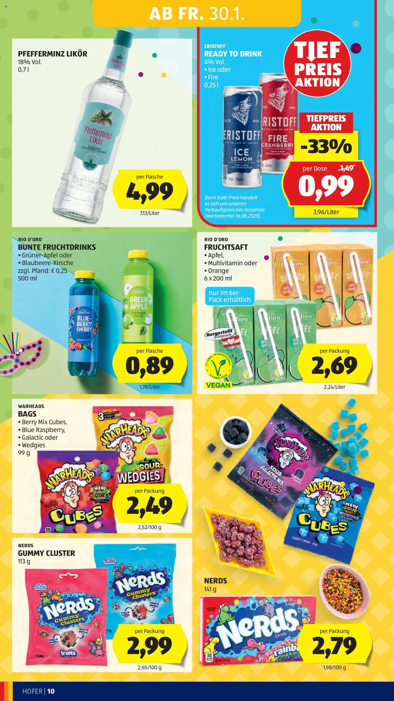 Hofer AT akciós ujság - amely érvényes a következő dátumtól: 30.01.2026 | Oldal: 12 | Termékek: Multivitamin, Vegán, Likőr