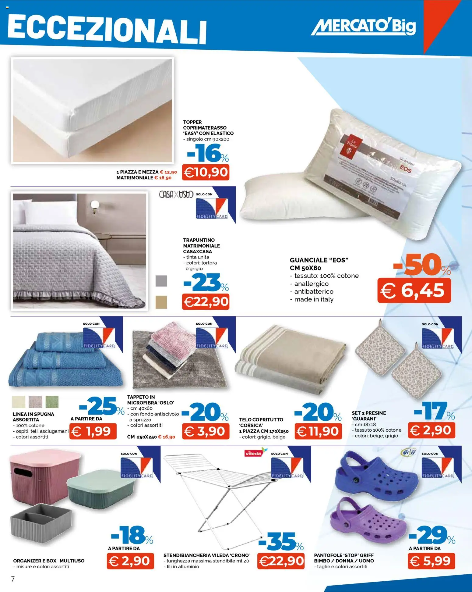 Volantino Mercatò del 07.01.2026 | Pagina: 7 | Prodotti: Spugna, Pantofole, Stendibiancheria, Coprimaterasso