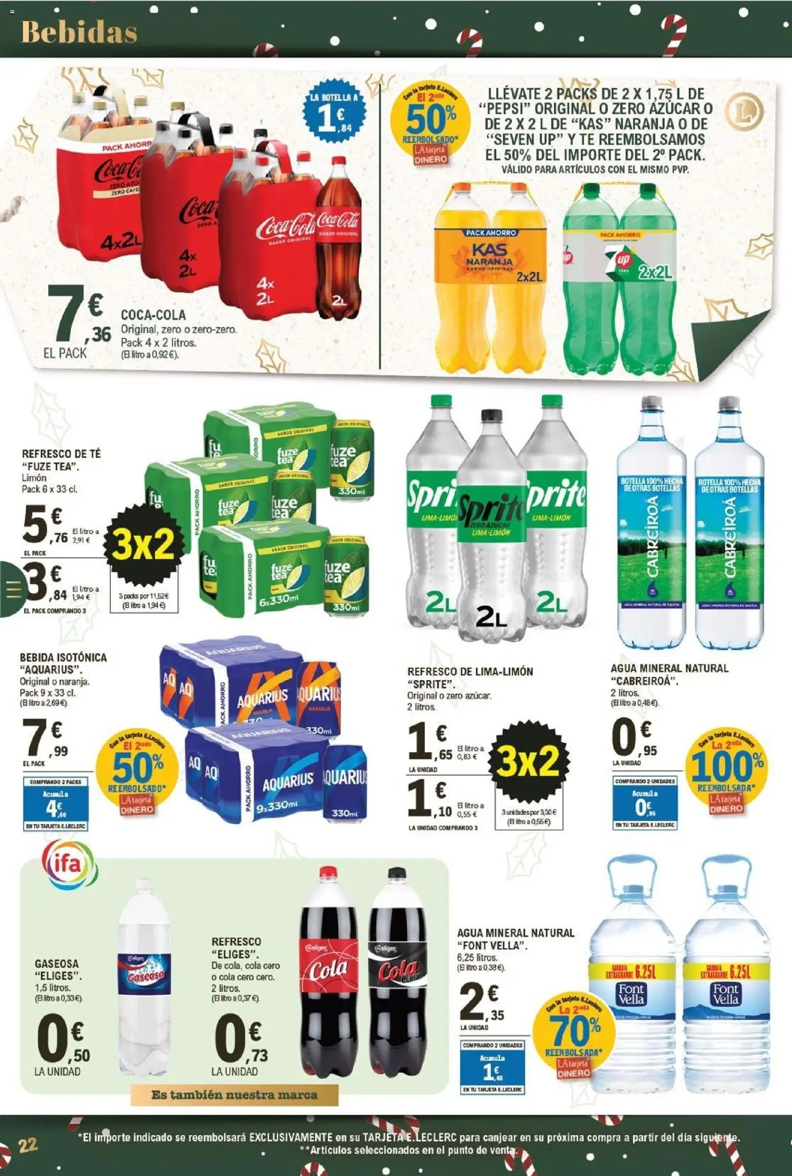 E.Leclerc folleto │ válido desde el 03.12.2025 | Página: 22 | Productos: Café, Té, Agua mineral, Gaseosa
