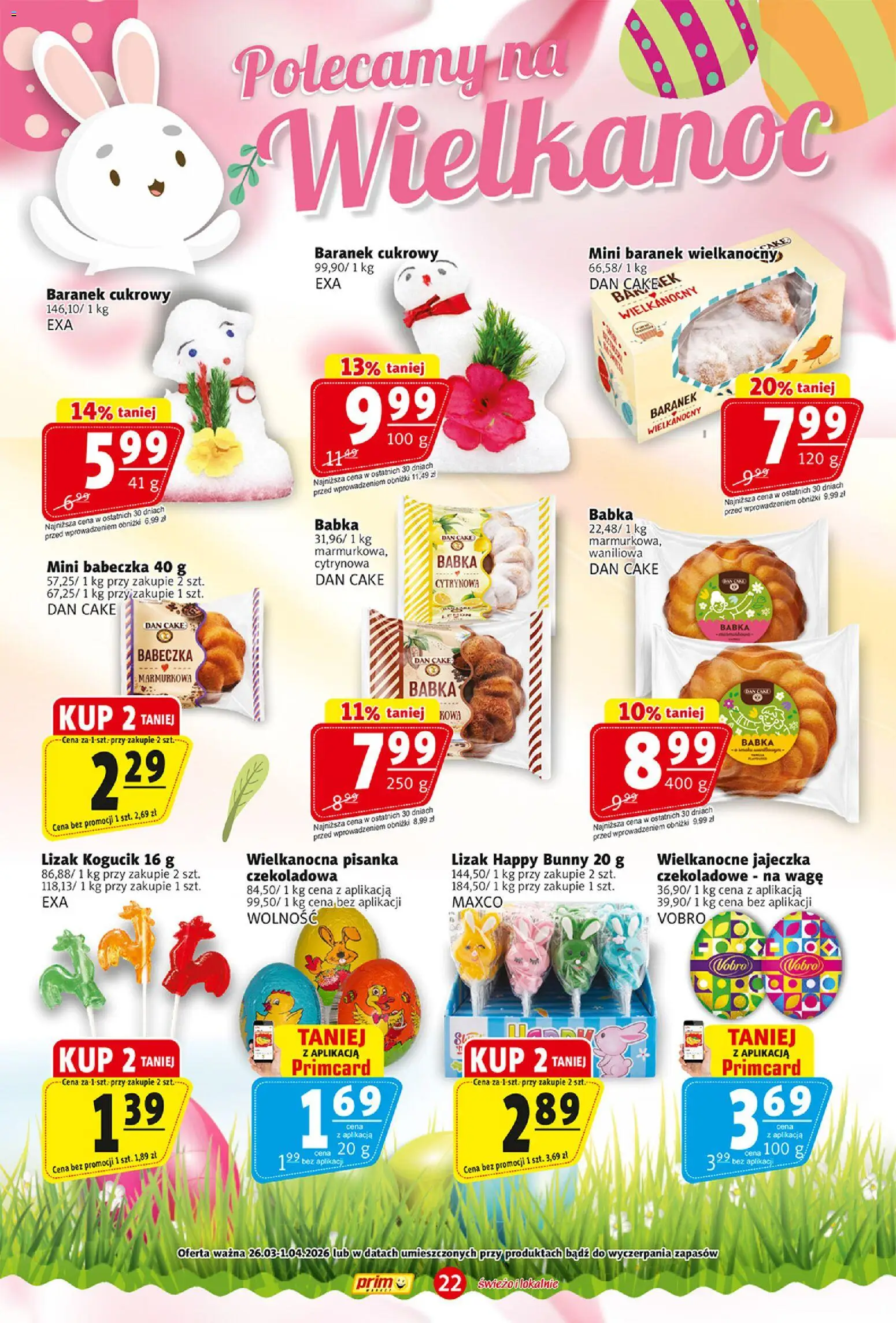 Prim Market gazetka od 26.03.2026 | Strona: 22 | Produkty: Czekoladowa, Babka