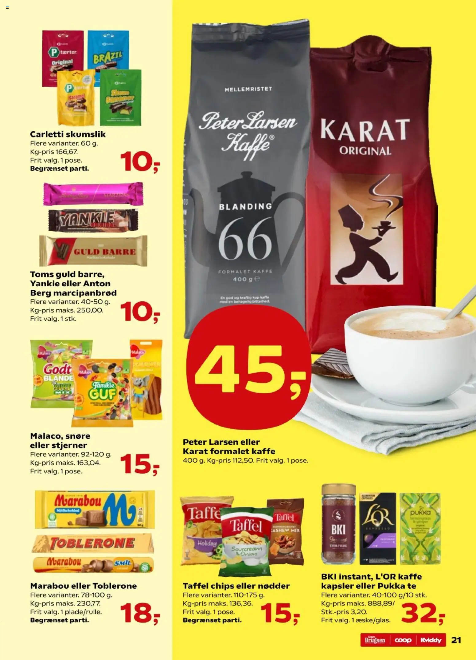 Kvickly tilbudsavis – gyldig fra 01.01.2026 | Side: 23 | Produkter: Te, Chips, Nødder, Marcipanbrød