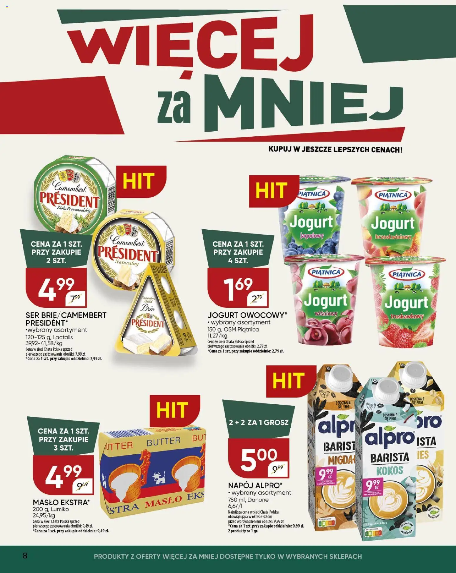 Chata Polska - Gazetka od 06.11.2025 | Strona: 8 | Produkty: Zioła prowansalskie, Alpro, Masło, Ser