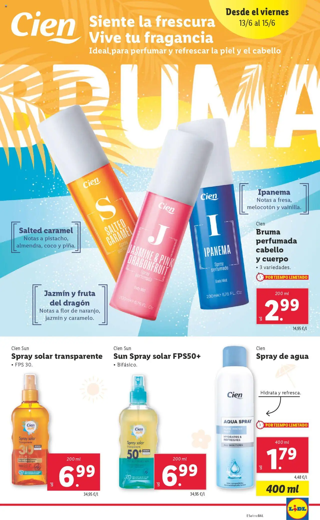 Lidl catálogo MAD │ válido desde el 09.06.2025 | Página: 29 | Productos: Spray solar, Τυρόπιτα, Bruma perfumada, Body