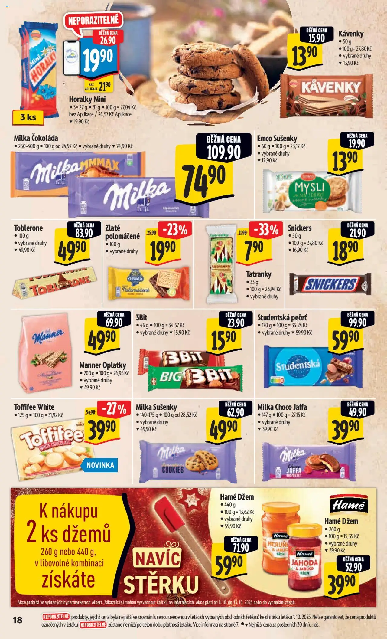 Albert leták - Hypermarket od 08.10.2025 | Strana: 27 | Produkty: Tatranky, Toffifee, Oplatky, Sušenky