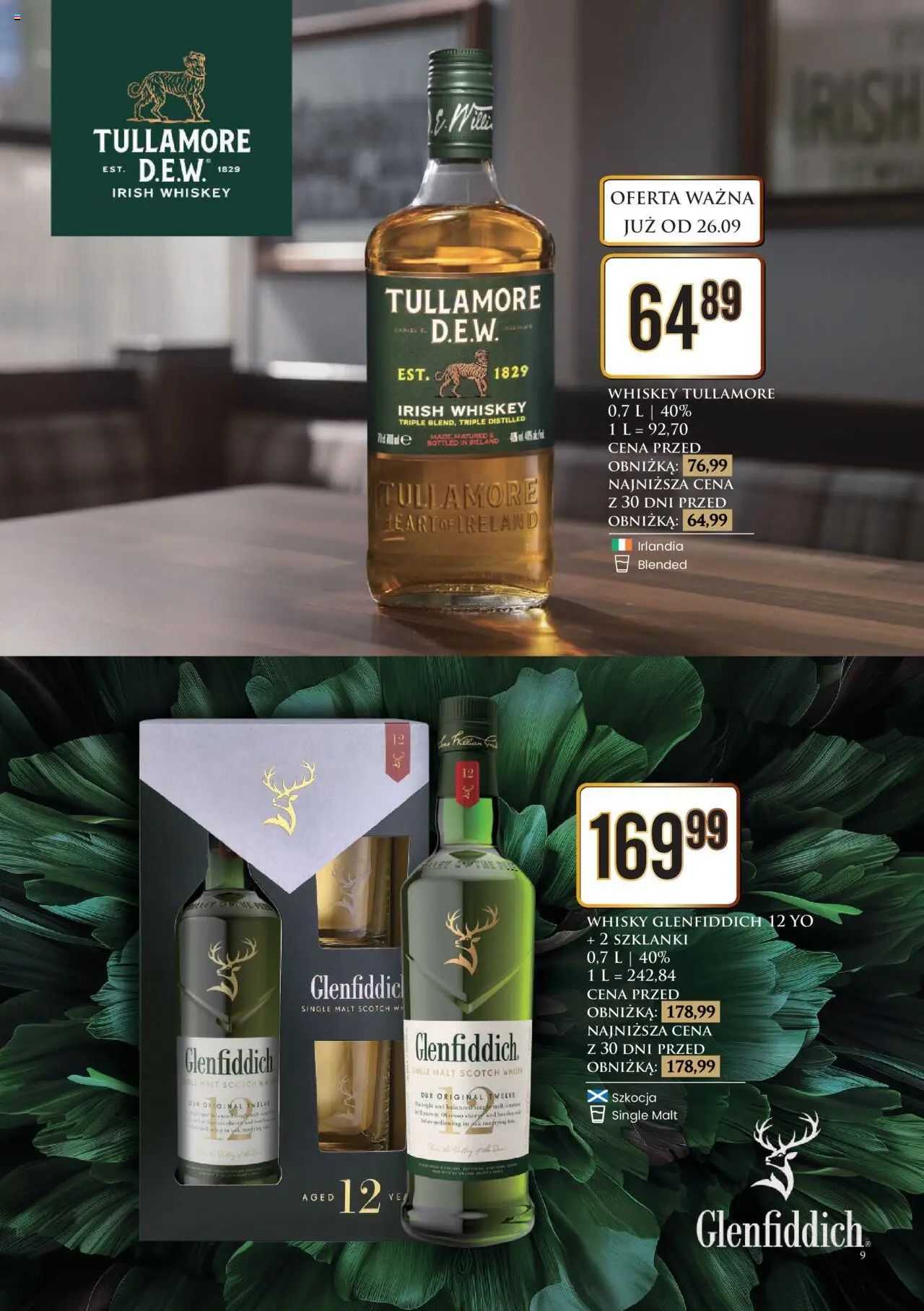 Dino Gazetka alkoholowa od 26.09.2025 | Strona: 9 | Produkty: Szklanki, Whisky