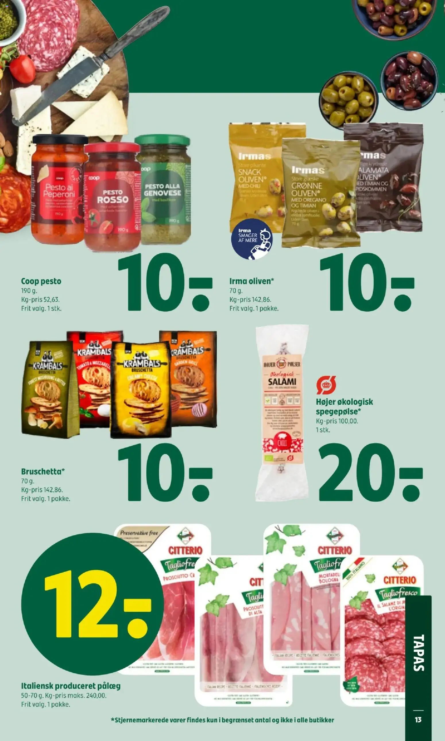 Coop 365 tilbudsavis – gyldig fra 30.10.2025 | Side: 15 | Produkter: Pølser, Pålæg, Pesto, Oliven