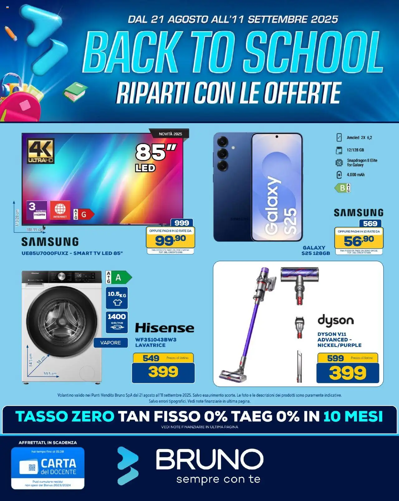 Volantino BRUNO del 21.08.2025 | Pagina: 2 | Prodotti: smart TV, Lavatrice, TV, Samsung