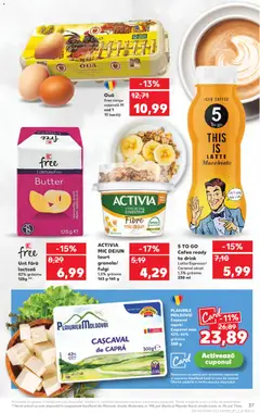 Ofertele Kaufland valabile de la 29.10.2025 | Pagină: 37 | Produse: Cașcaval, Unt, Cafea, Fulgi