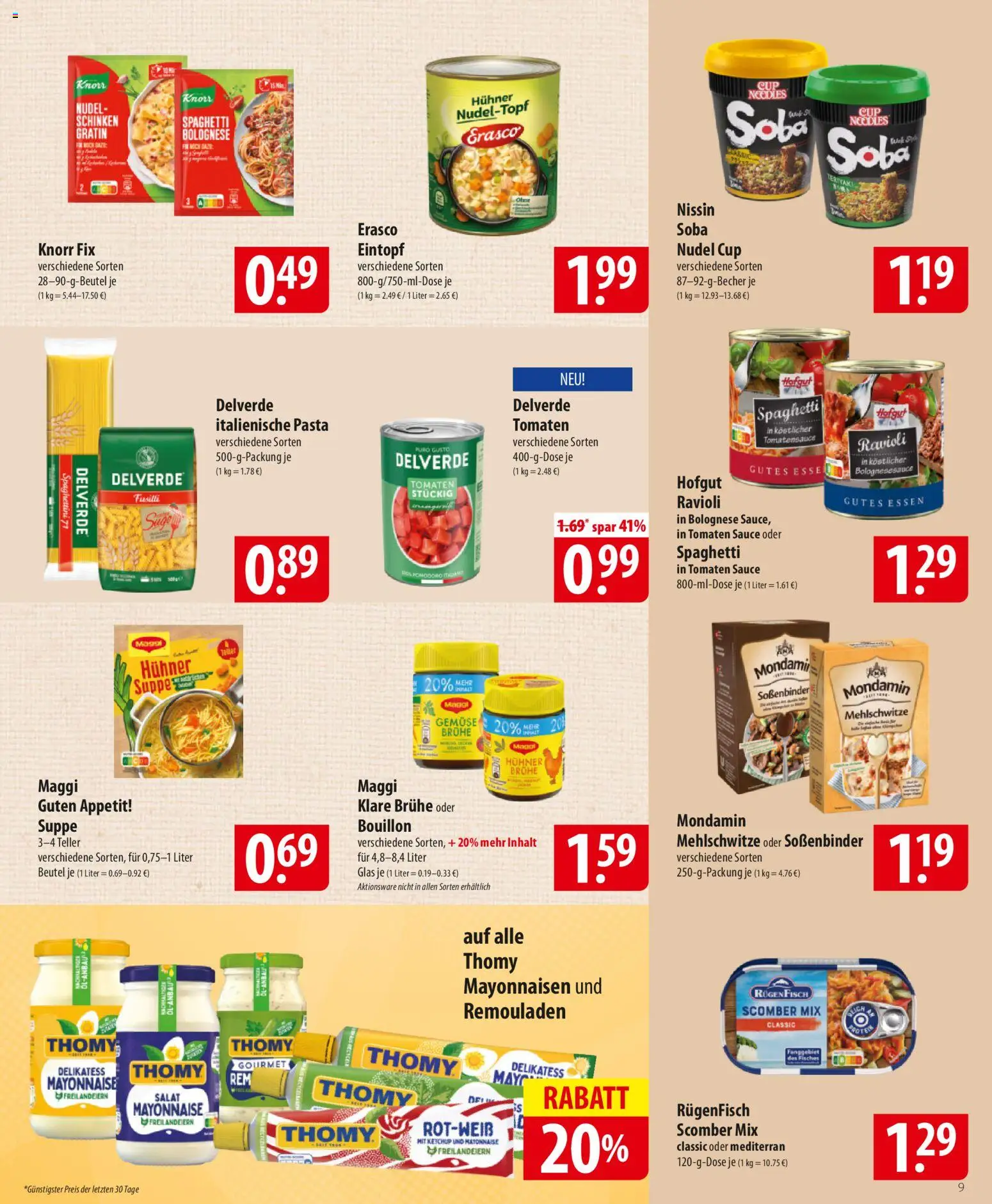 Famila Prospekt 	 – gültig ab 10.11.2025 | Seite: 9 | Produkte: Maggi, Pasta, Erasco, Salat