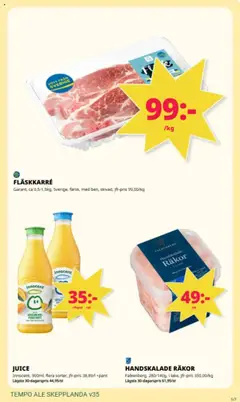 Tempo reklamblad aktuell från 25.08.2025 | Sida: 5 | Produkter: Räkor, Juice, Apelsin