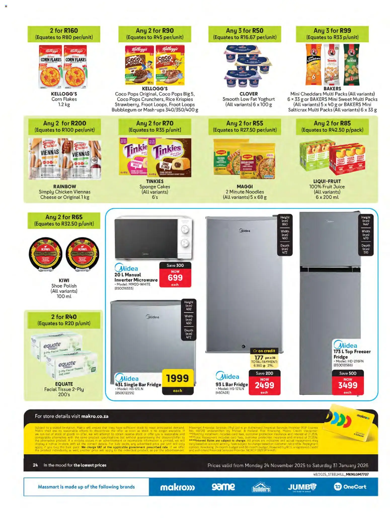 New Makro catalogue – valid from 24.11.2025 | Page: 24 | Products: Yoghurt, Fridge, Microwave, Fruit