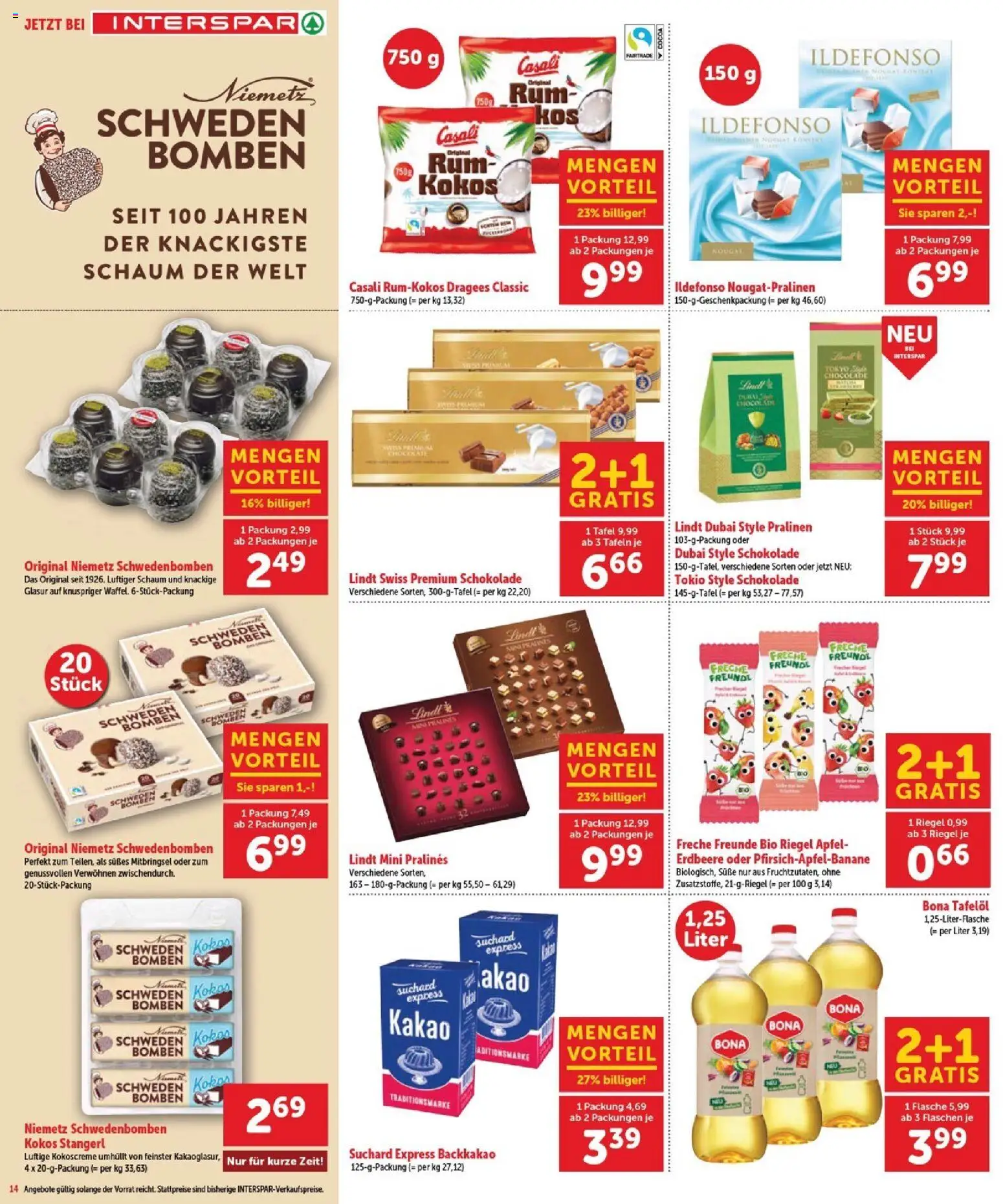 Interspar Flugblatt - Burgenland Sued gültig ab 23.04.2026 | Seite: 14 | Produkte: Schokolade, Äpfel