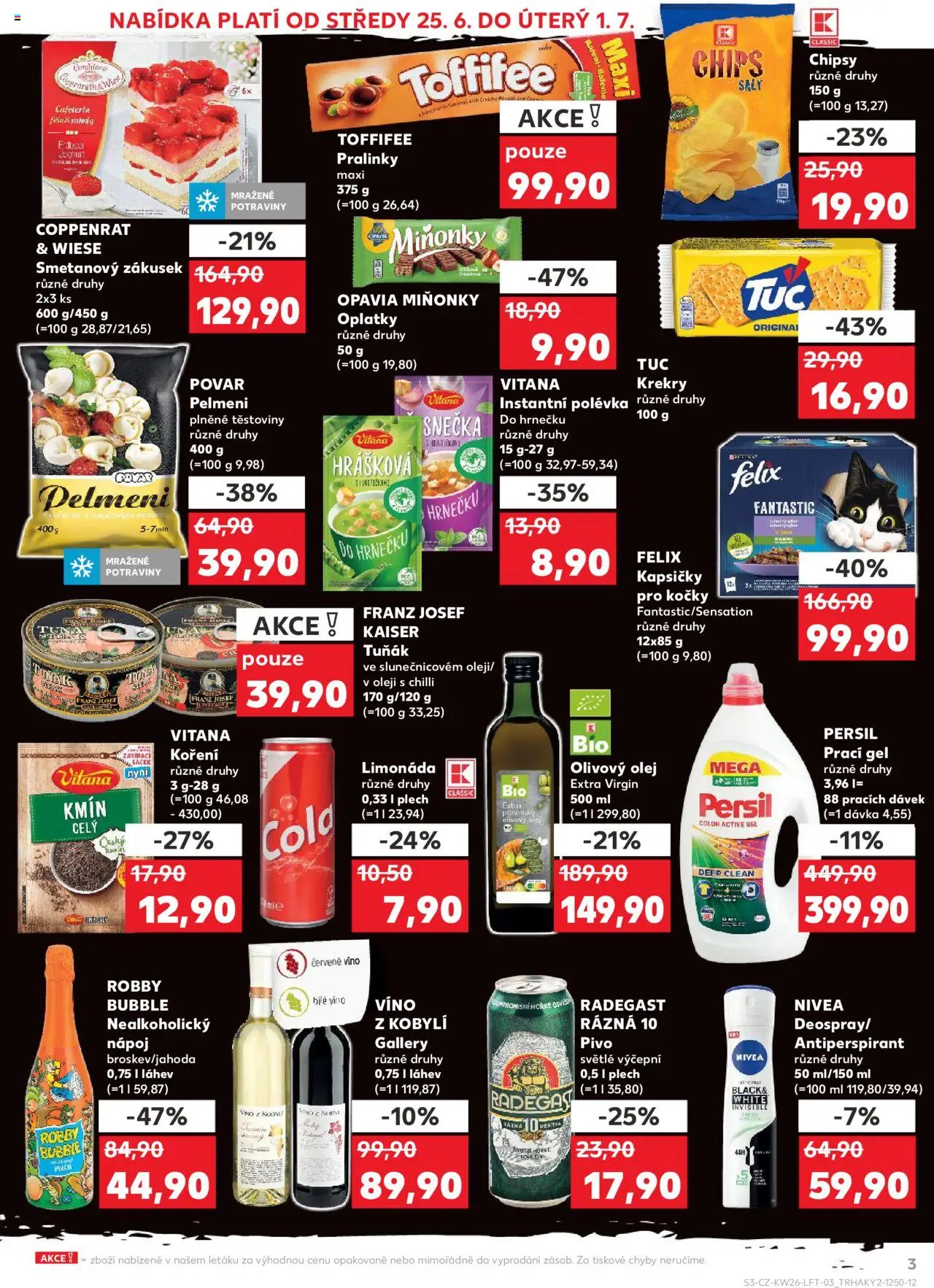 Kaufland leták od 25.06.2025 | Strana: 3 | Produkty: Tuňák, Nivea, Olej, Cola
