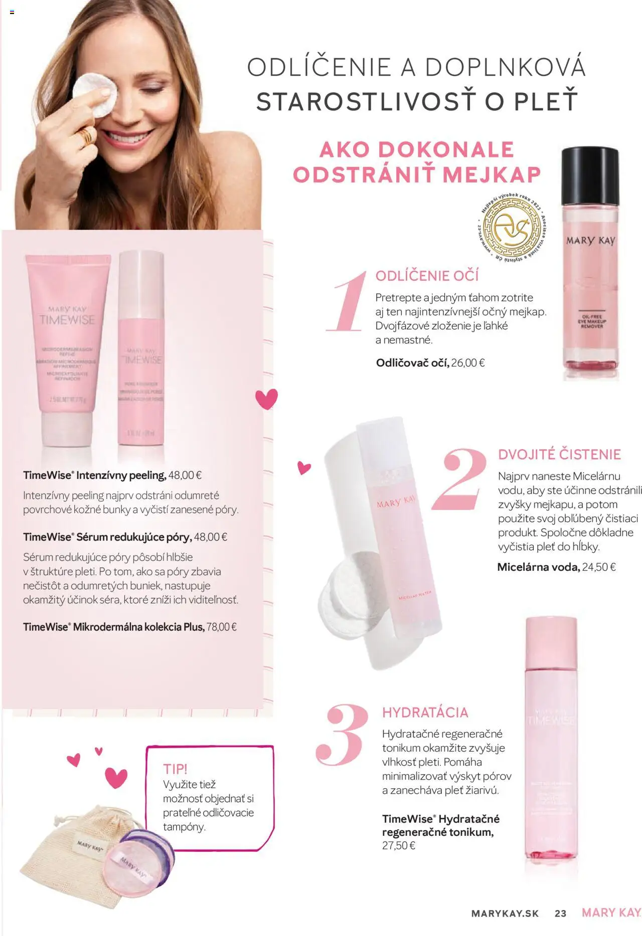 Mary Kay katalóg │ platný od 16.07.2025 | Strana: 23 | Produkty: Odličovač, Odličovač očí, Voda, Toner