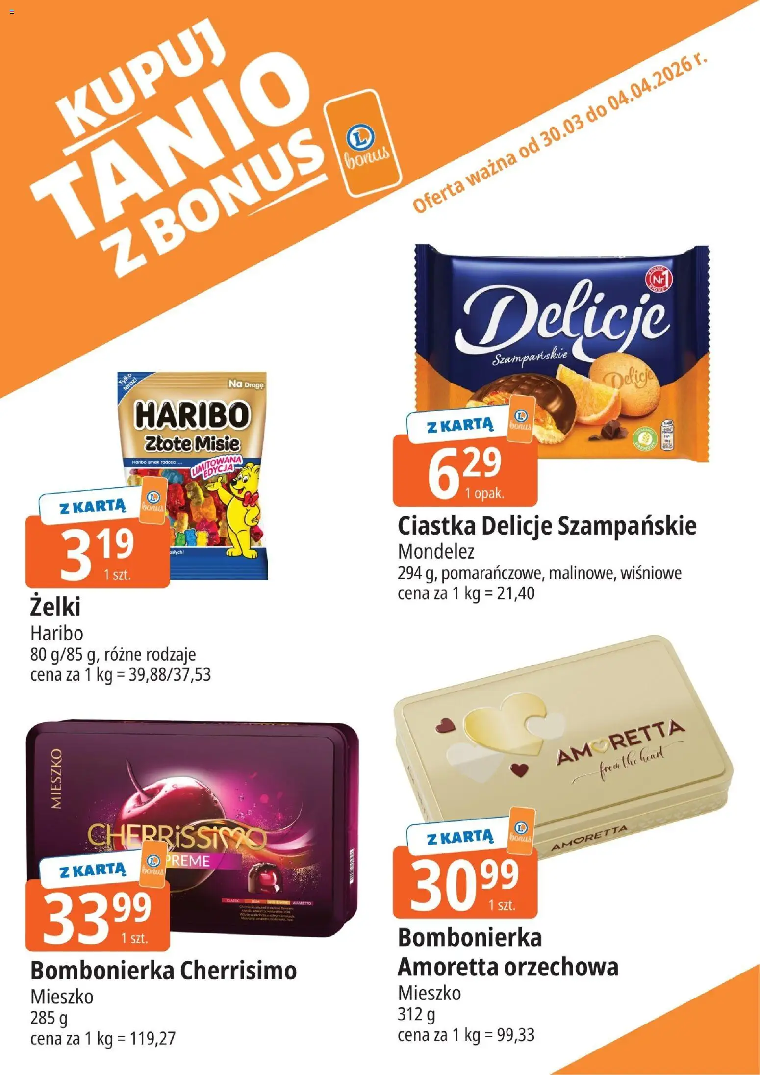E.Leclerc gazetka - Zielona Góra kupony dodatkowe od 30.03.2026 | Strona: 13 | Produkty: Karta, Bombonierka, Amaretto, Ciastka