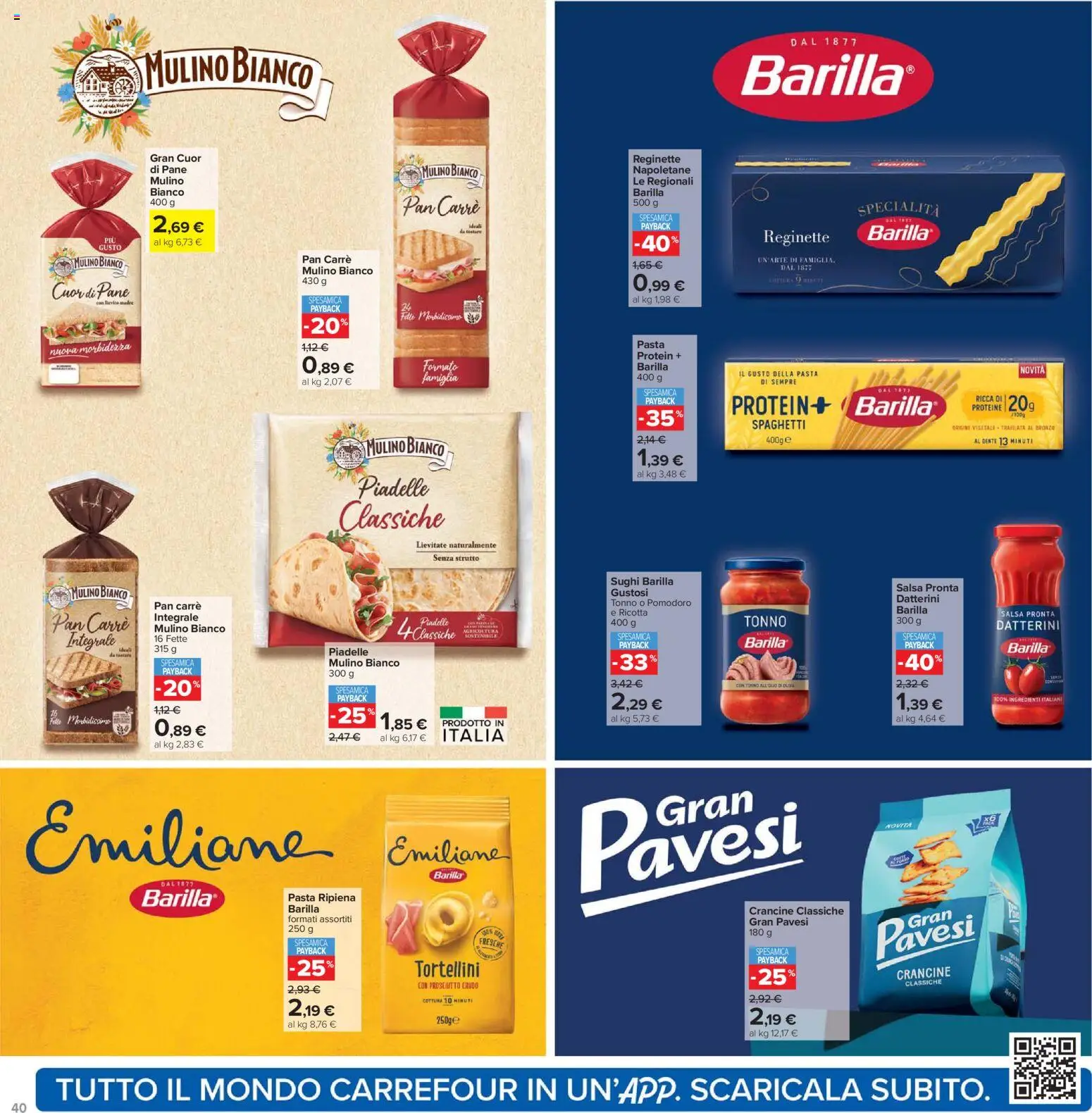 Volantino Carrefour del 15.01.2026 | Pagina: 40 | Prodotti: Pane, Salsa, Pasta, Ricotta