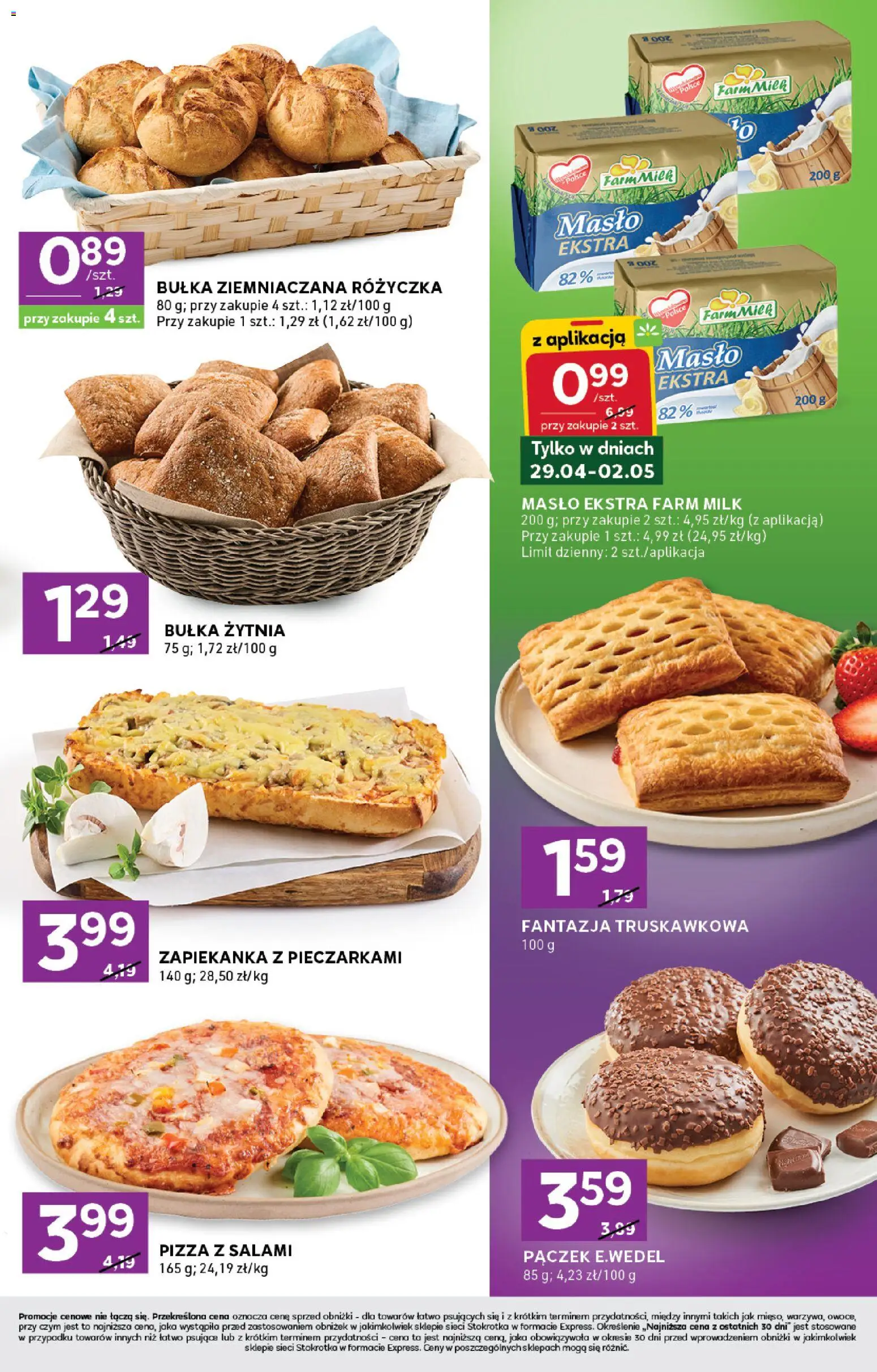 Stokrotka gazetka - Express od 29.04.2026 | Strona: 3 | Produkty: Zapiekanka, Bułka, Salami, Pizza