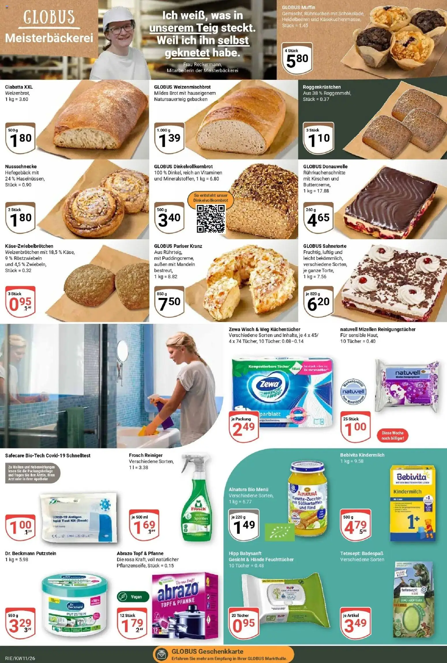 Globus prospekt Bochum-Riemke	 – gültig ab 09.03.2026 | Seite: 6 | Produkte: Vollkornbrot, Zewa, Mandeln, Kirschen