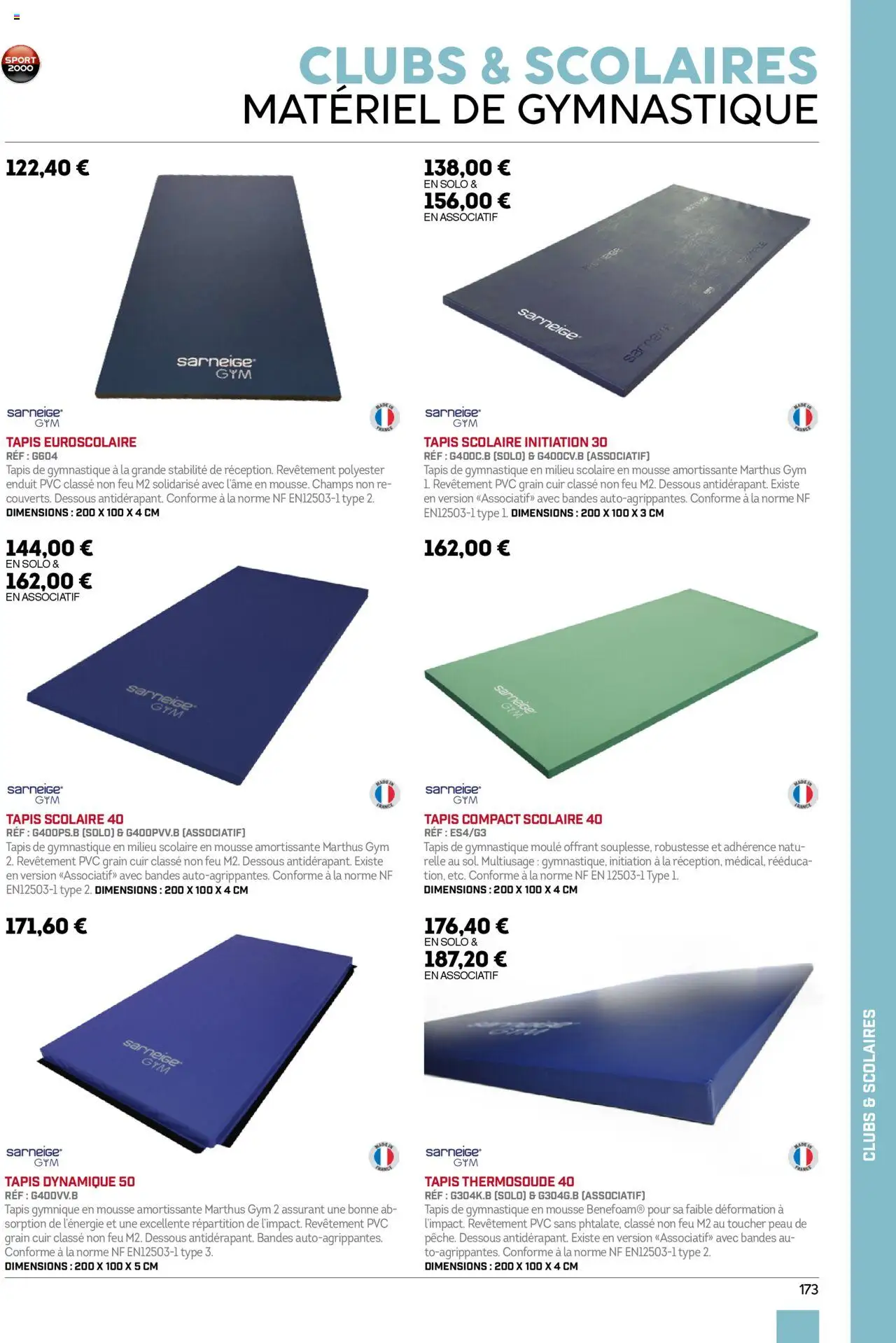 {H1} | Page: 173 | Produits: Mousse, Tapis