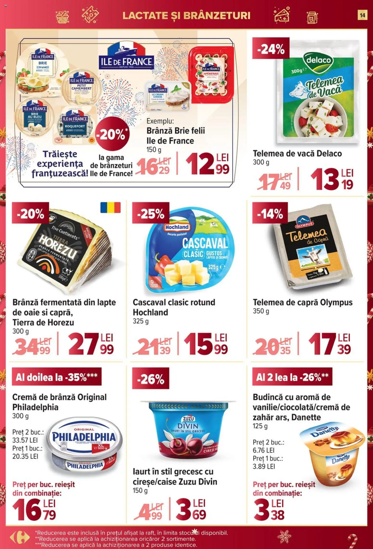 Noul catalog Carrefour – valabil de la 27.12.2025 | Pagină: 14 | Produse: Cașcaval, Brânză, Cremă, Zahăr