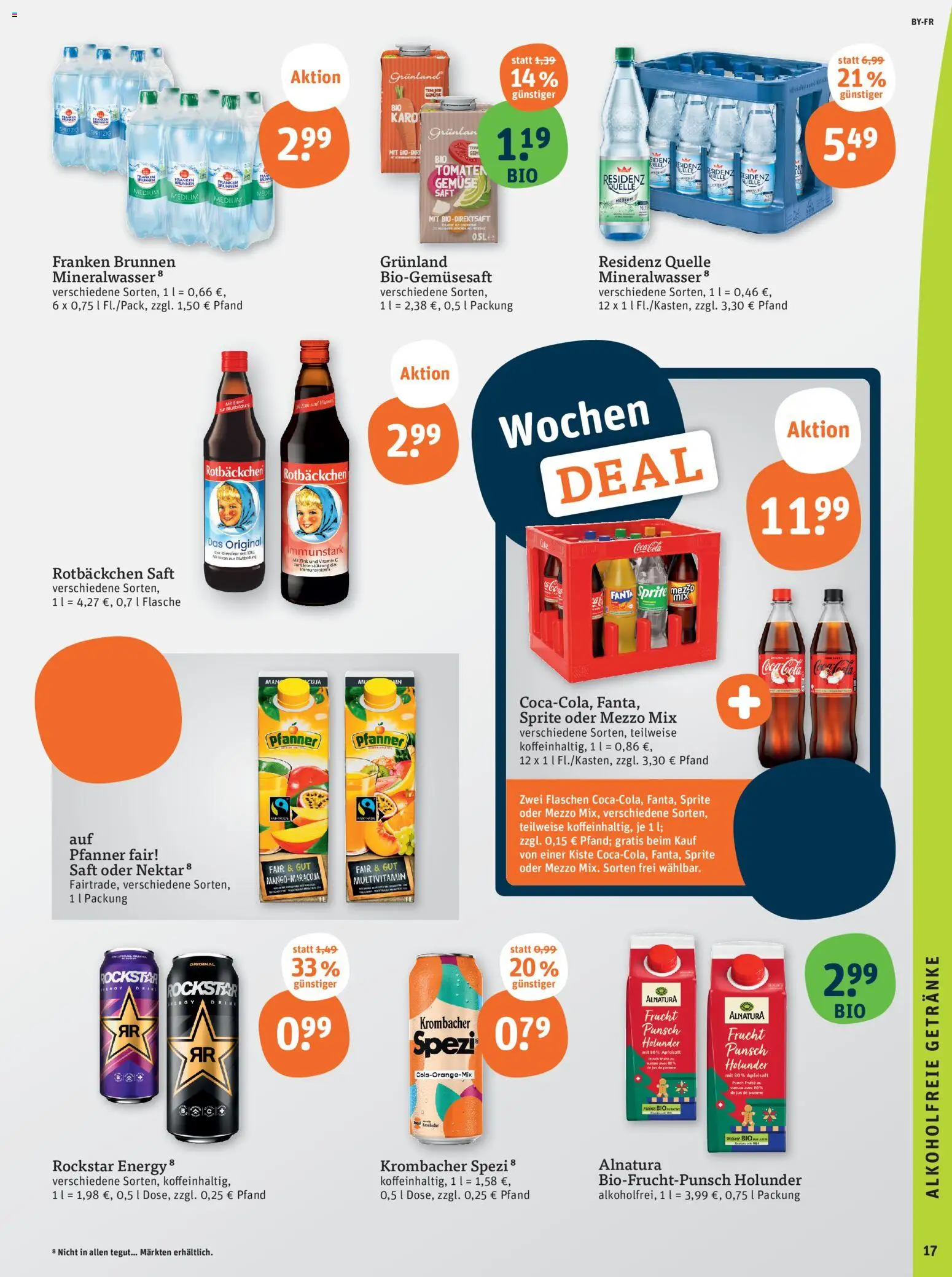 Tegut Prospekt – gültig ab 10.11.2025 | Seite: 19 | Produkte: Fanta, Sprite, Rockstar, Gemüse