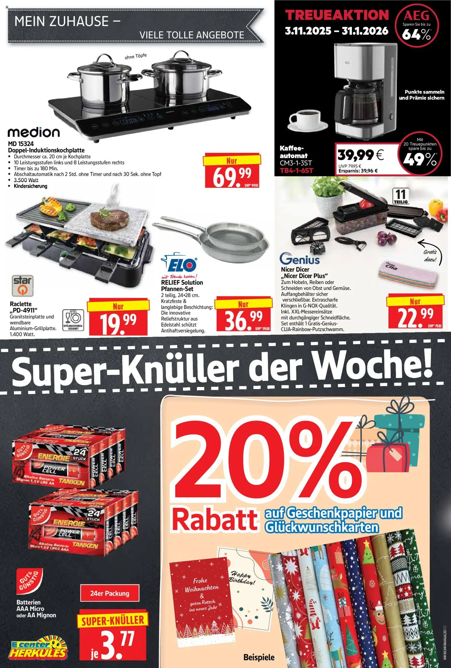HERKULES Prospekt 	 – gültig ab 08.12.2025 | Seite: 22 | Produkte: Kaffee, Obst, Raclette, Kochplatte