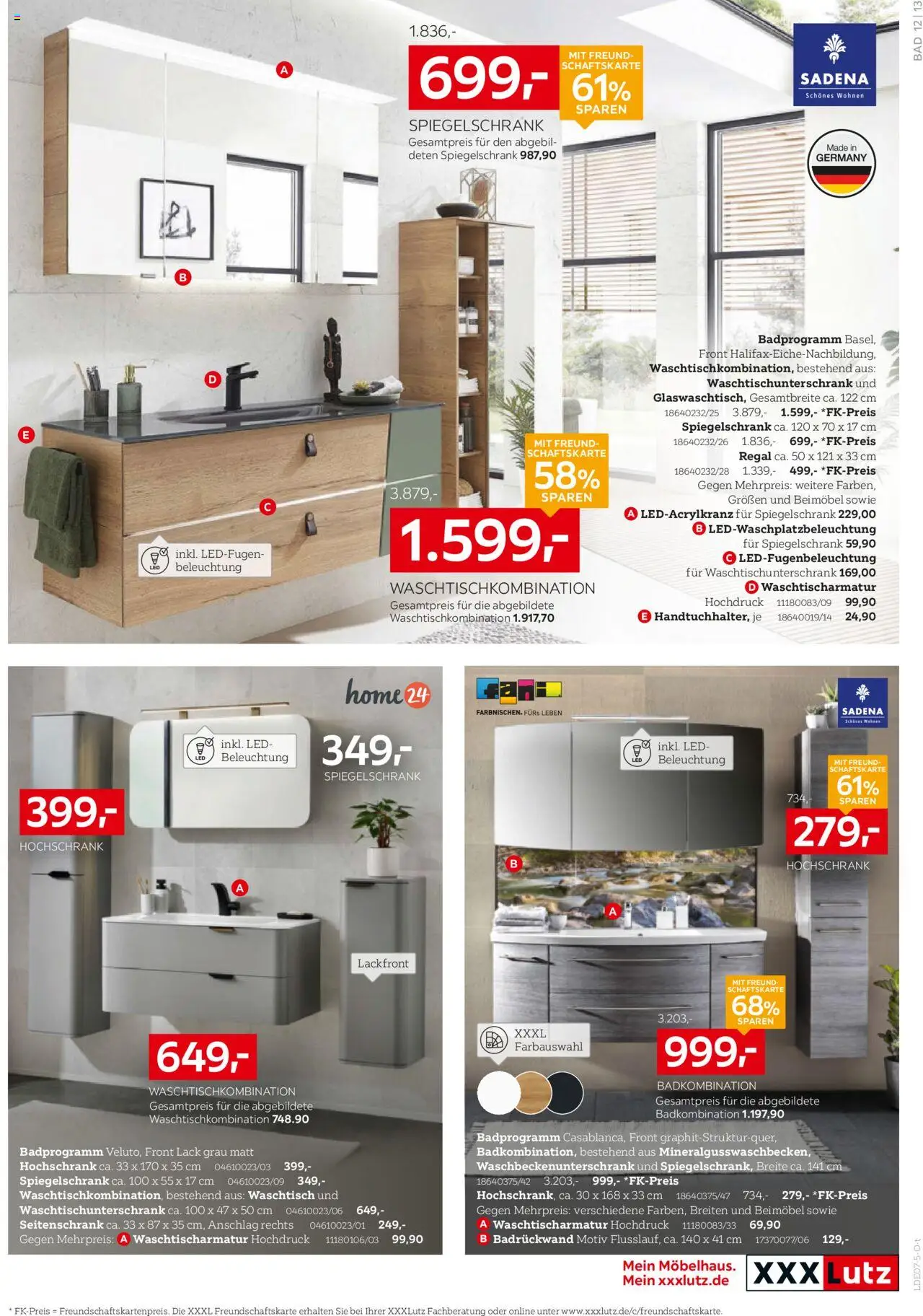 XXXL Lutz Bad Spezial - gültig ab dem 27.07.2025 | Seite: 13 | Produkte: Regal, Waschtisch, Spiegelschrank, Hochschrank