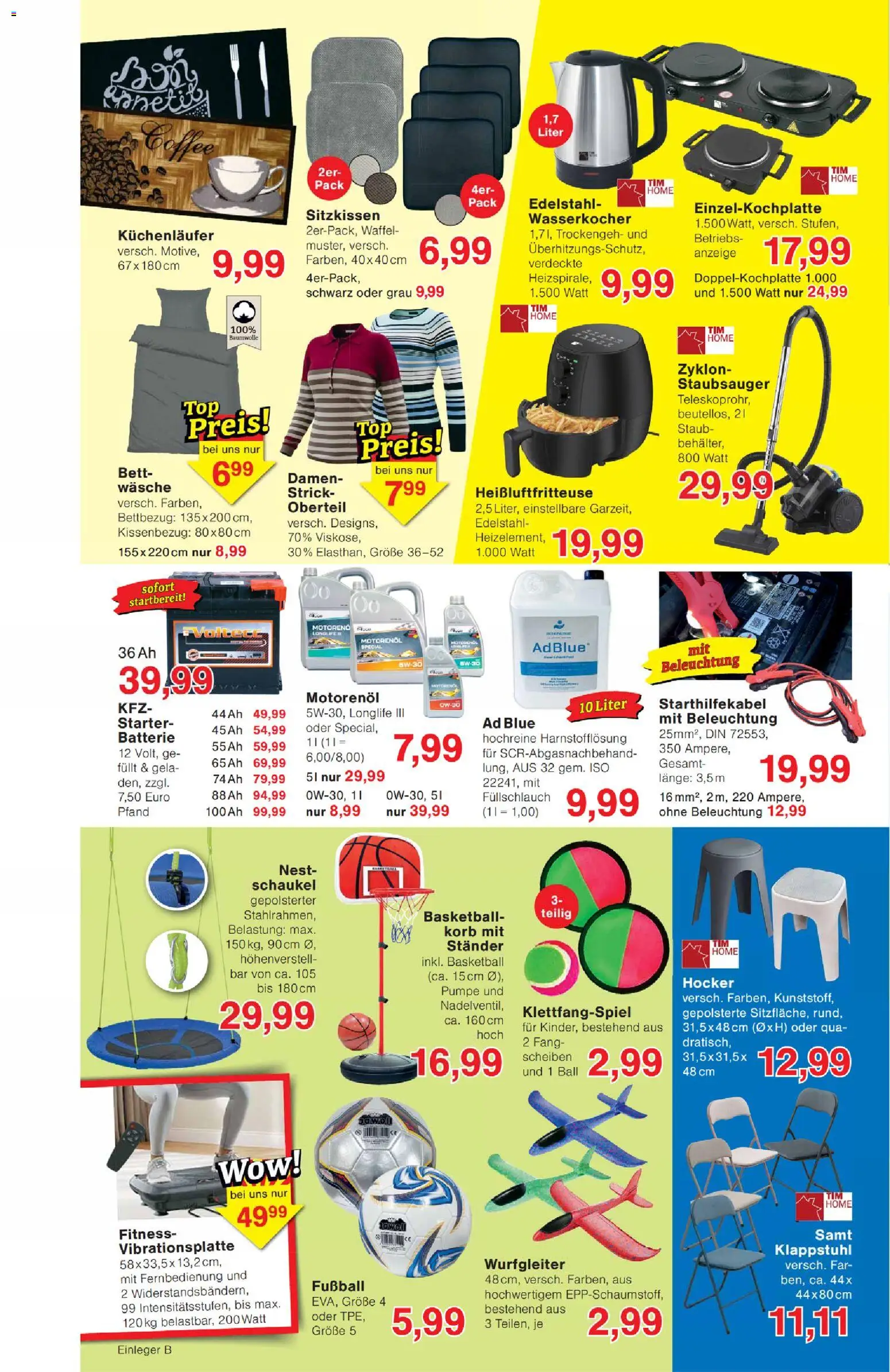 Wiglo Wunderland Prospekt – gültig ab 09.03.2026 | Seite: 6 | Produkte: Hocker, Batterie, Basketball, Heißluftfritteuse