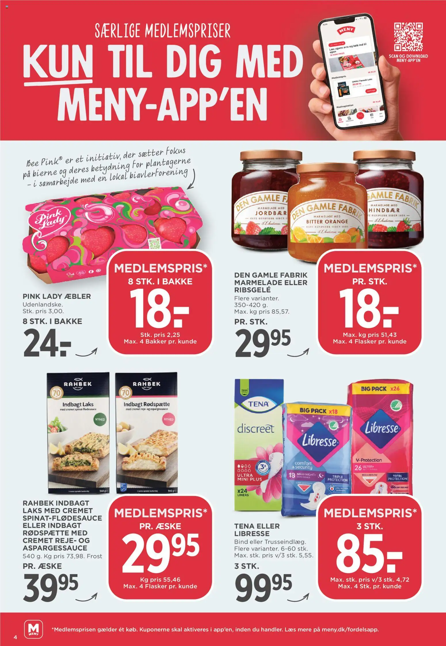Meny tilbudsavis – gyldig fra 10.04.2026 | Side: 4 | Produkter: Ribsgele, Te, Jordbær, Spinat