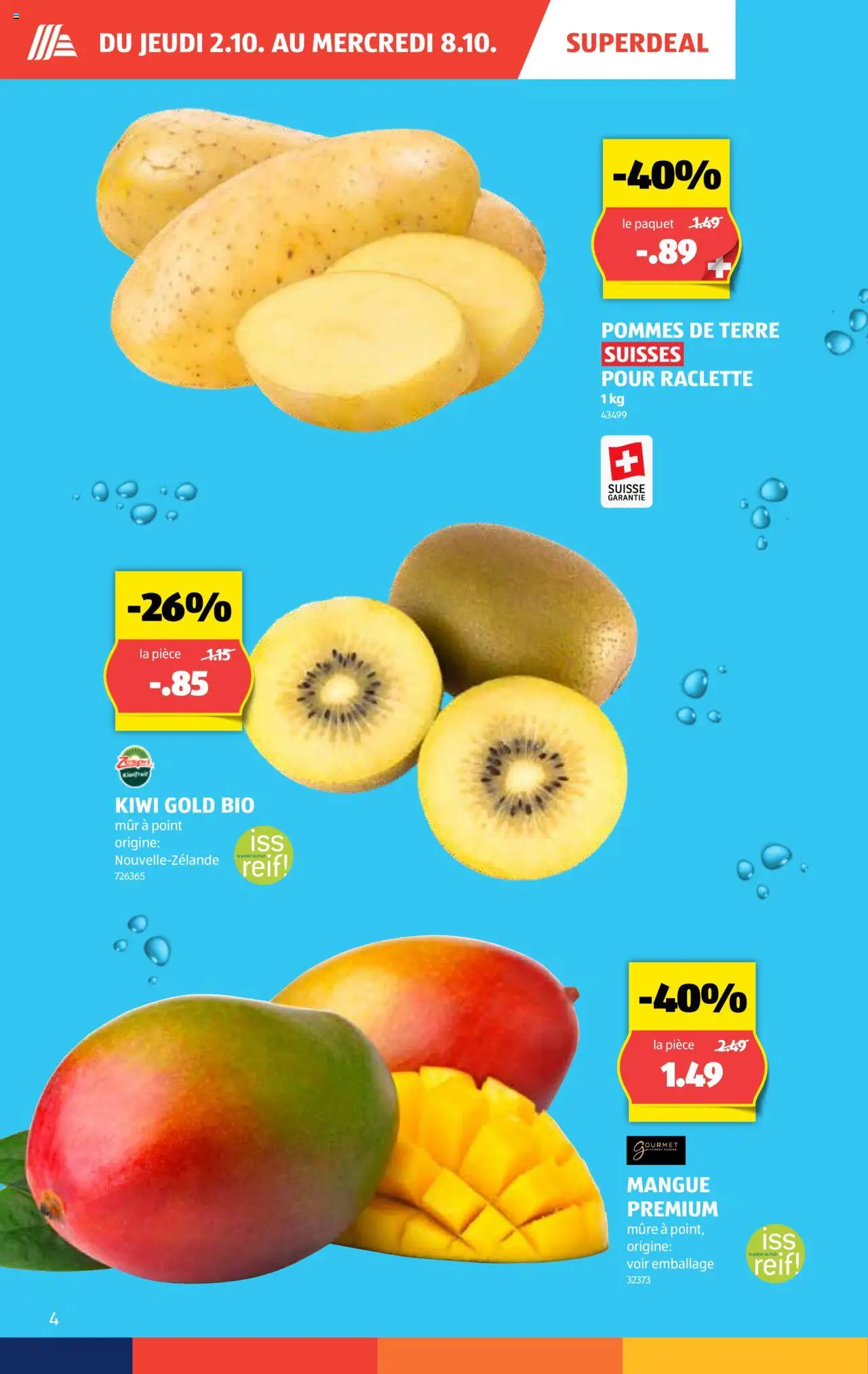 Aldi Aktionen FR – gültig ab 02.10.2025 | Seite: 5 | Produkte: Kiwi, Raclette
