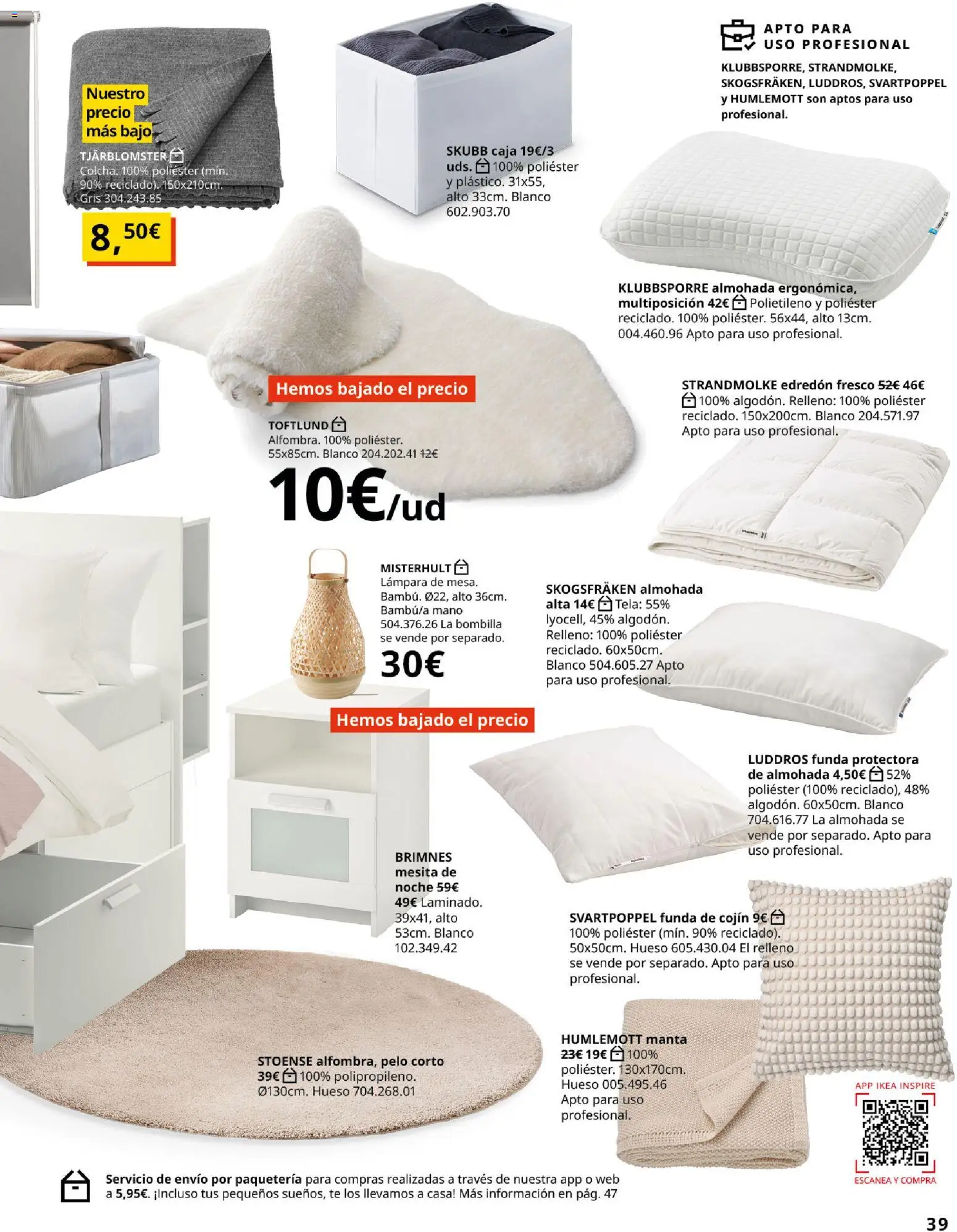 Catálogo IKEA para tu negocio │ válido desde el 02.12.2025 | Página: 39 | Productos: Edredón, Té, Cojín, Caja